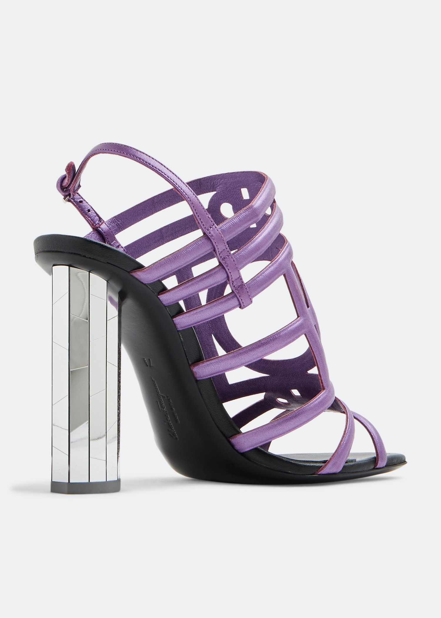 

Strappy leather sandals, Purple