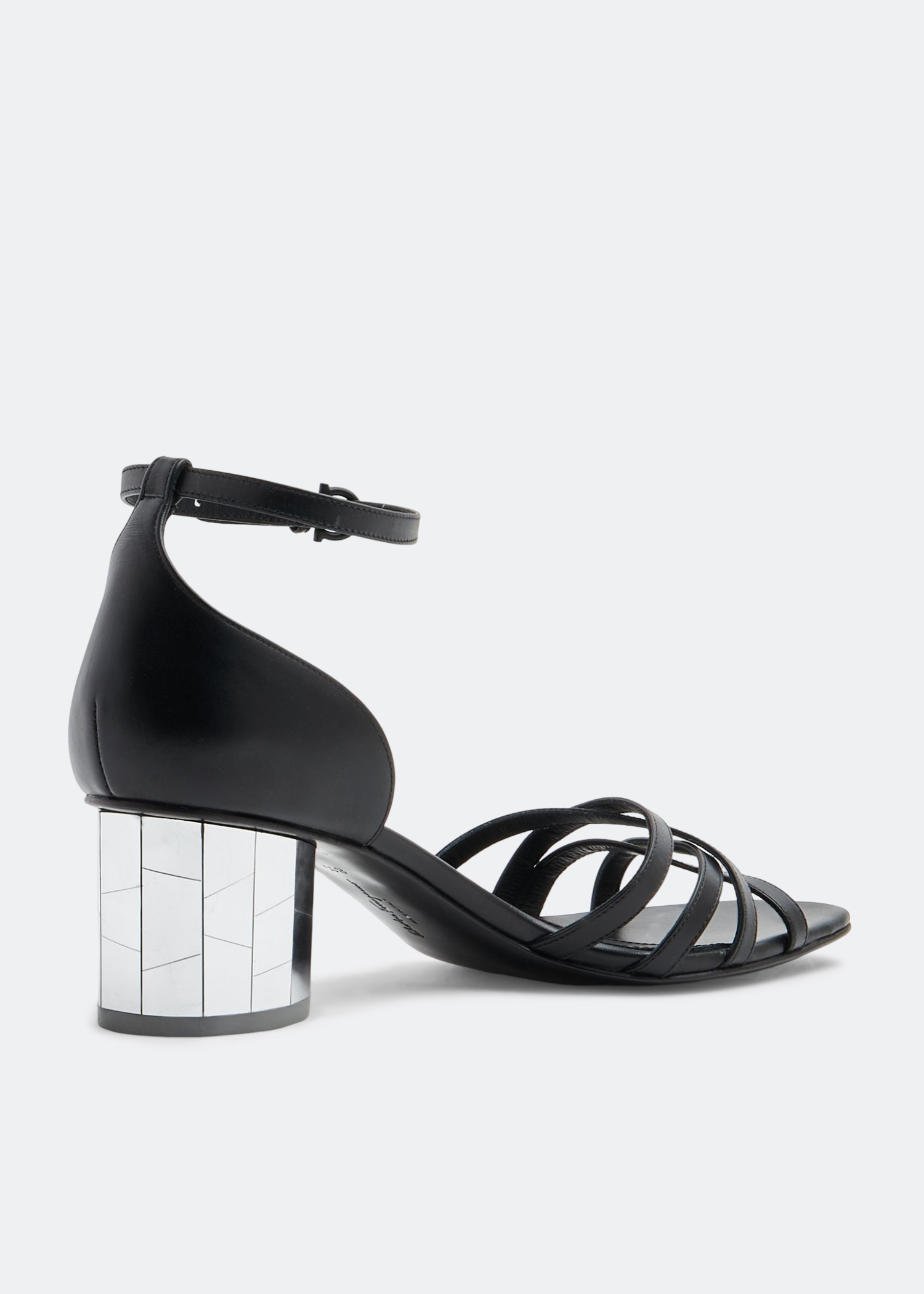 

Strappy leather sandals, Black