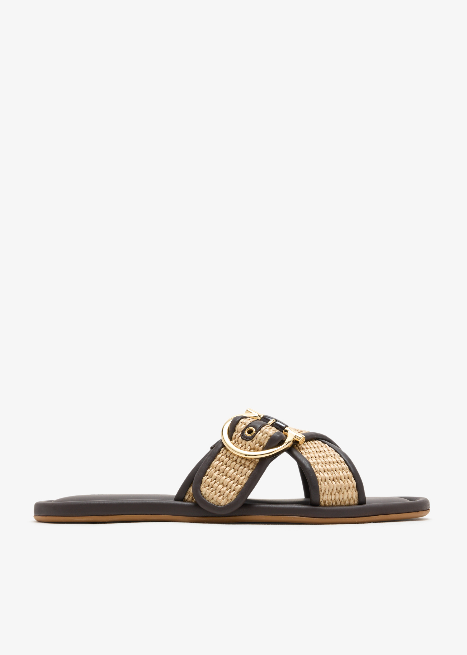 

Double strap Gancini ornament sandals, Brown