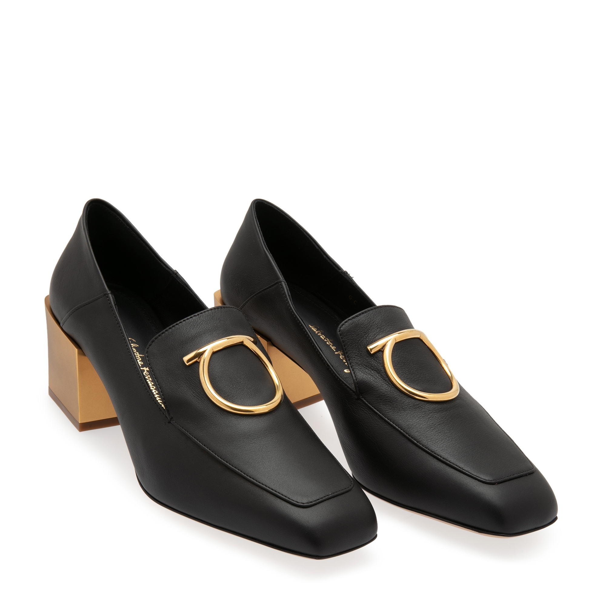 

Mirror heel loafers, Black