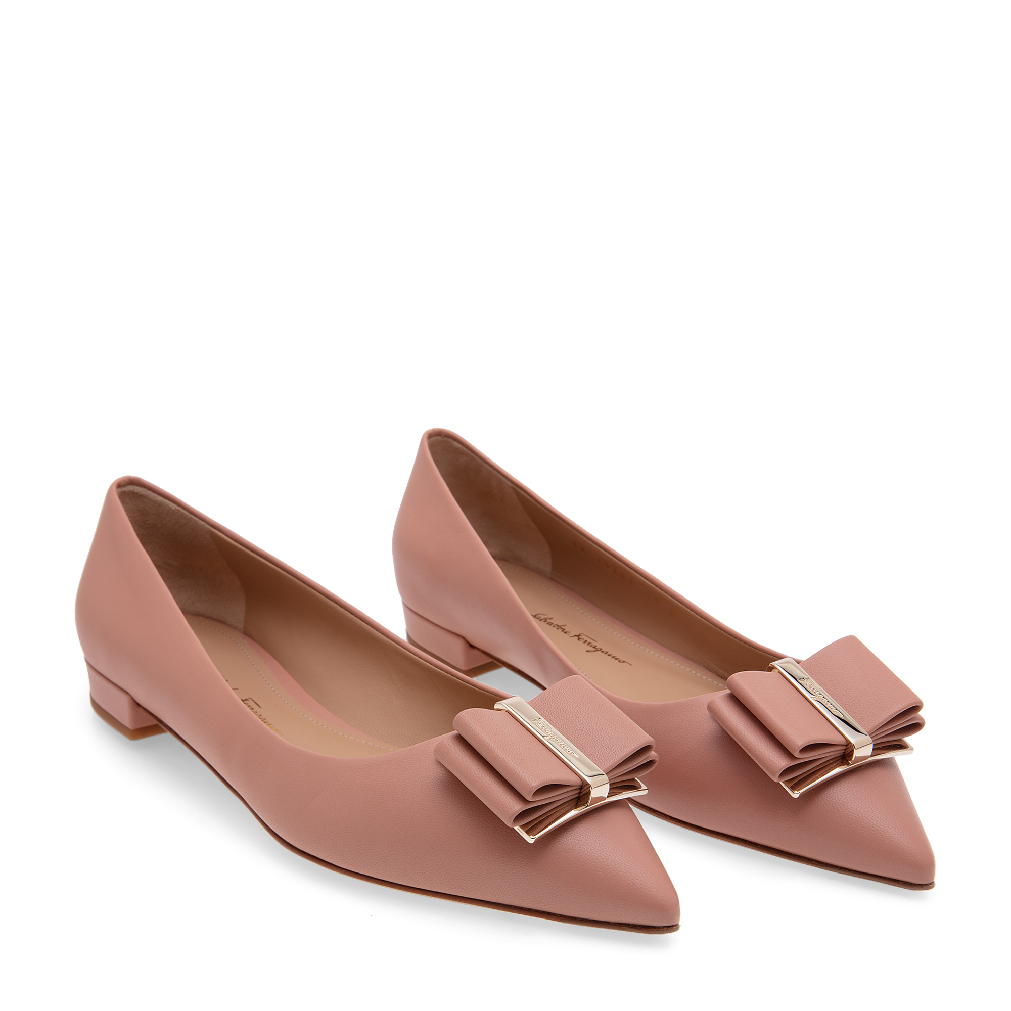 

Double bow ballet flats, Pink