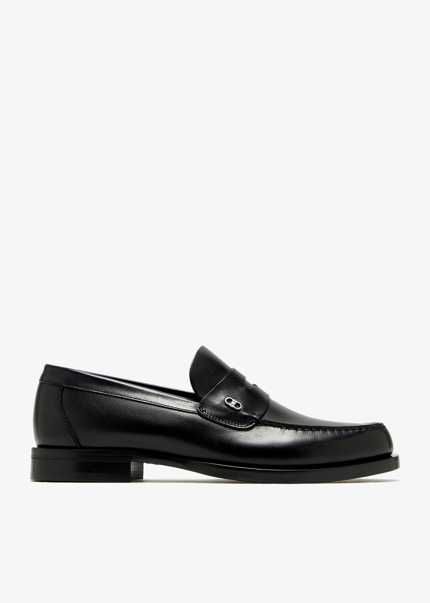 

Gancini penny loafers, Black