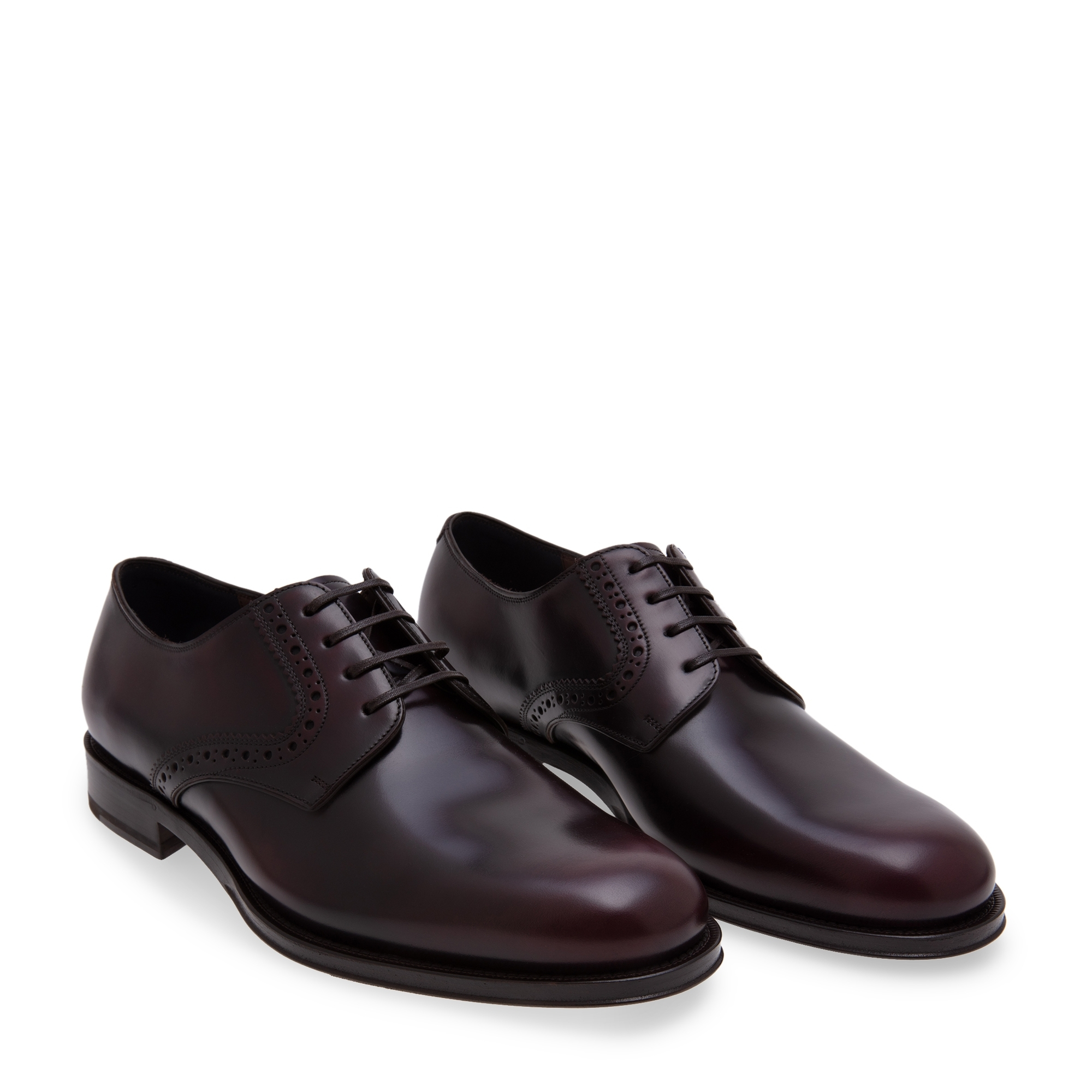 

Leather derby shoes, Purple