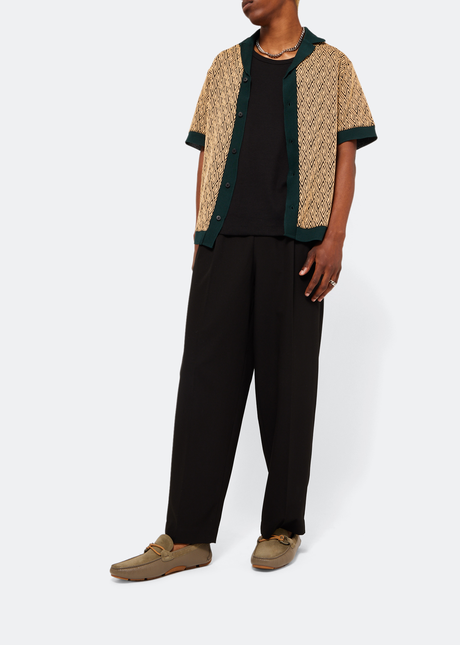 

Gancini driver moccasins, Green