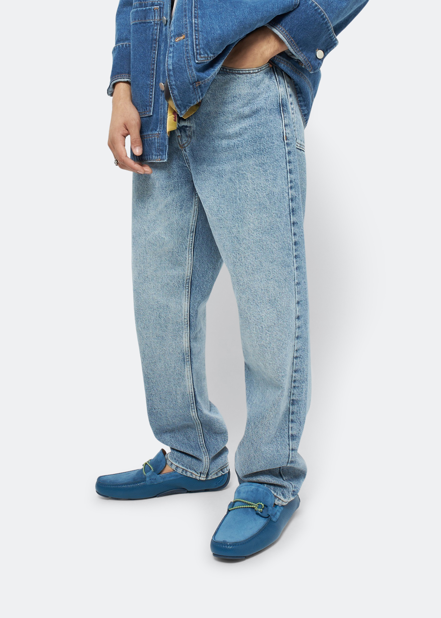 

Gancini driver moccasins, Blue