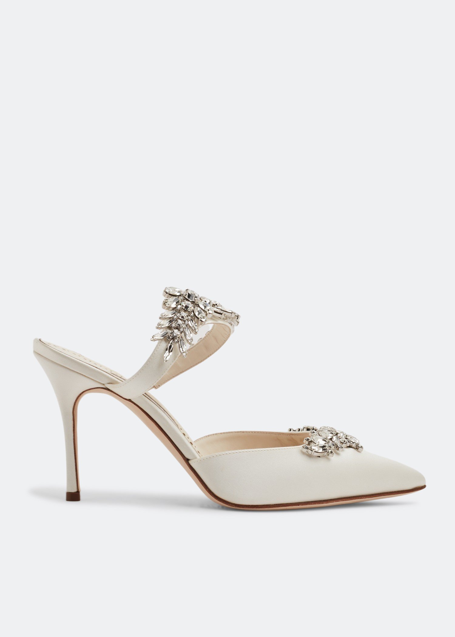 

Lurum satin mules, White