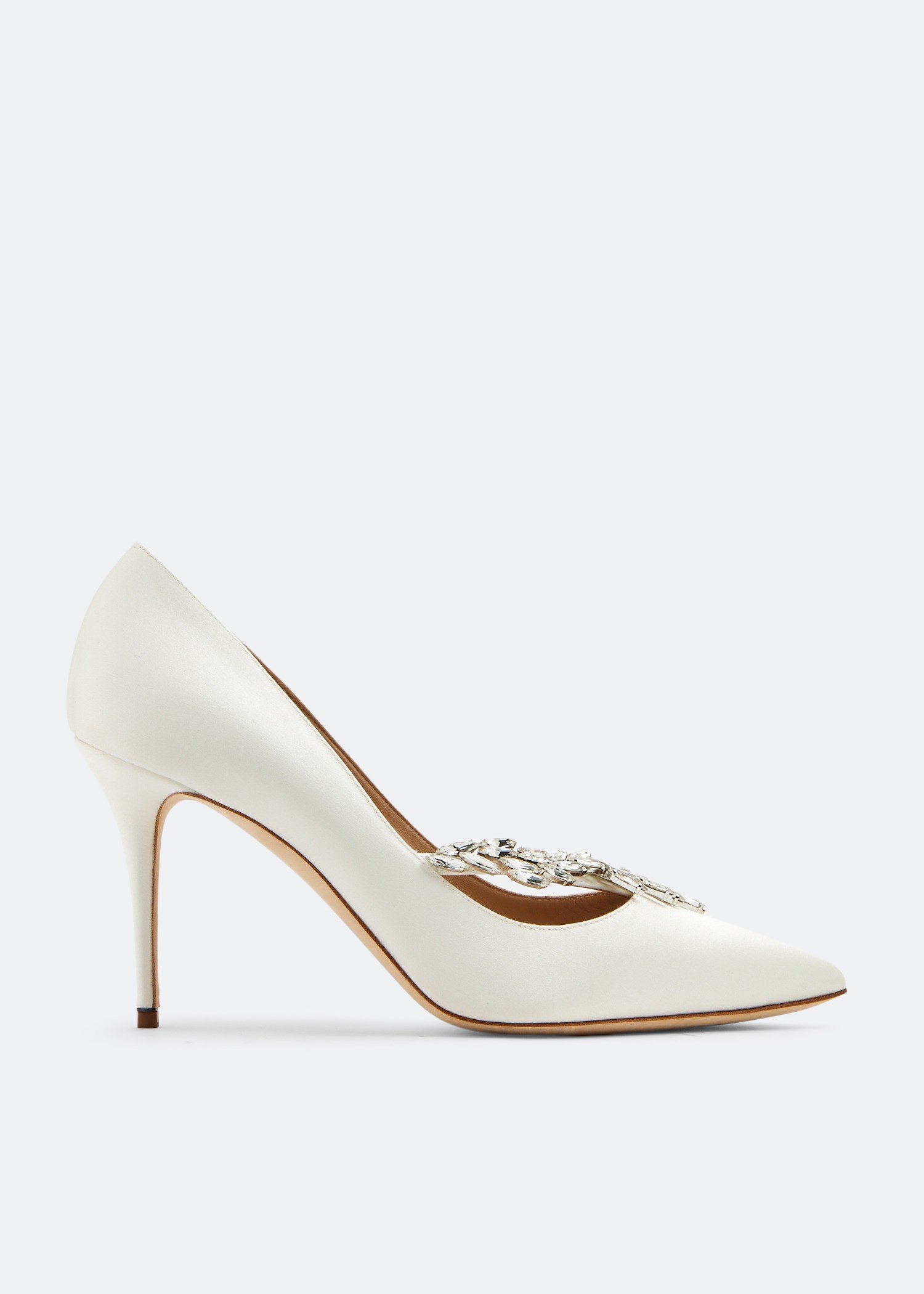 

Nadira satin pumps, White