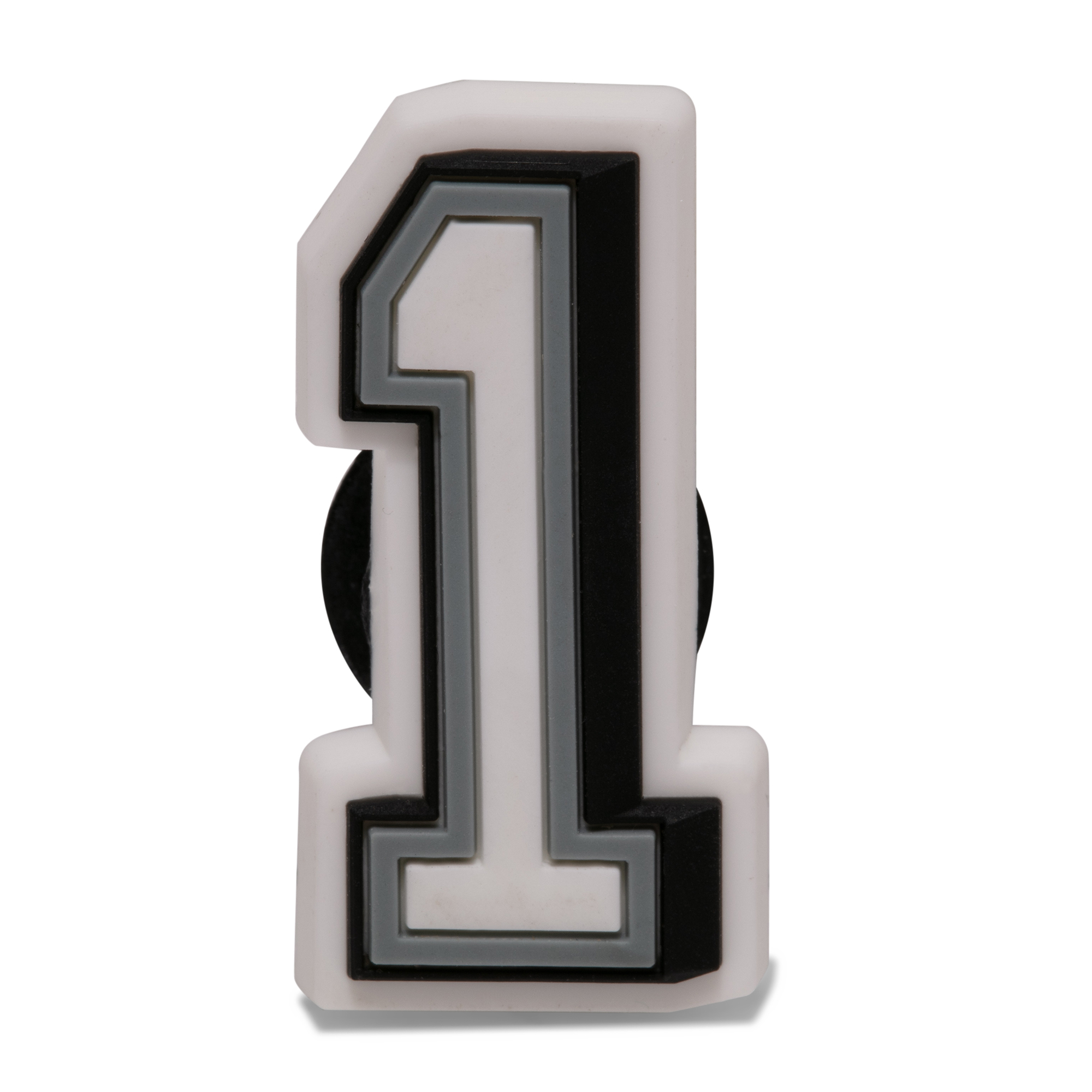 

Number 1 Jibbitz pin, White