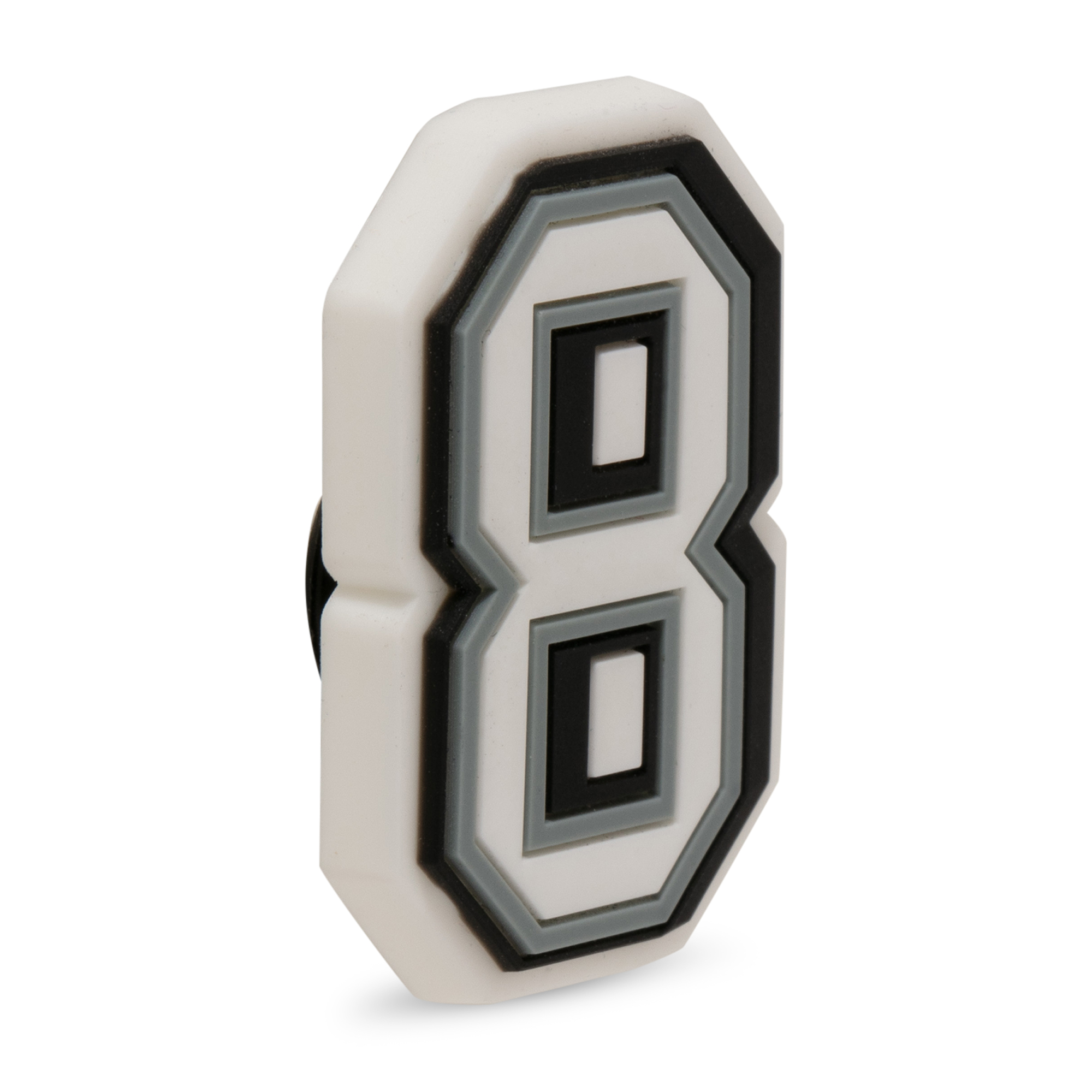 

Number 8 Jibbitz pin, White