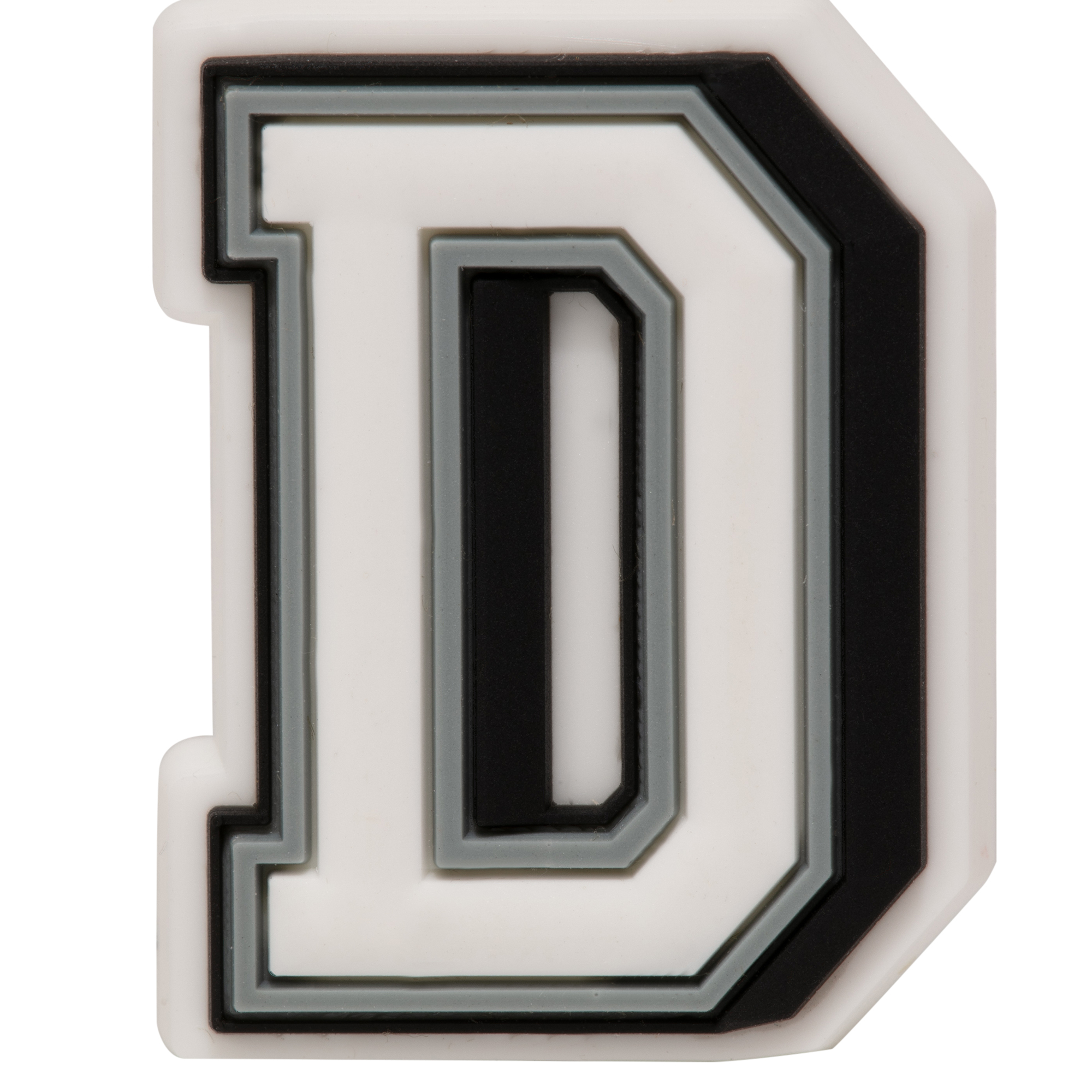 

Letter D Jibbitz pin, White