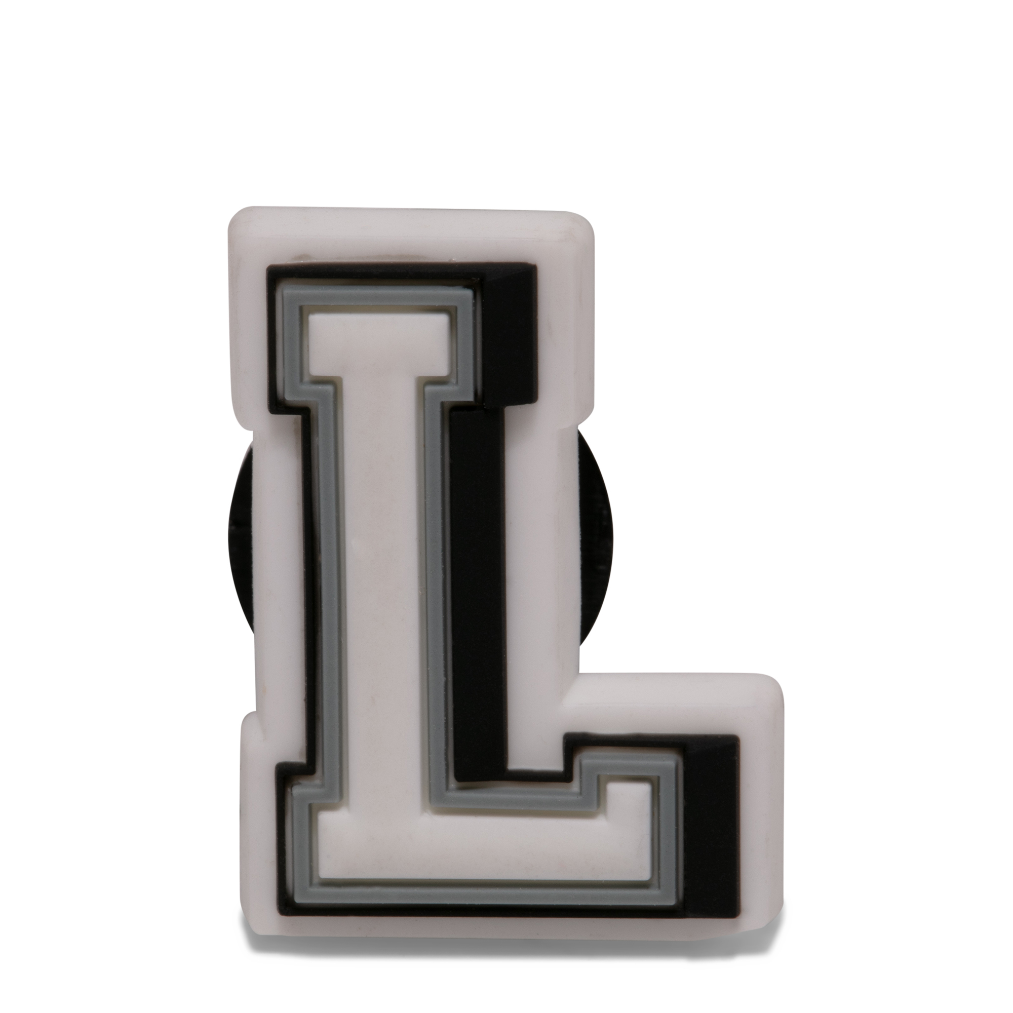 

Letter L Jibbitz pin, White