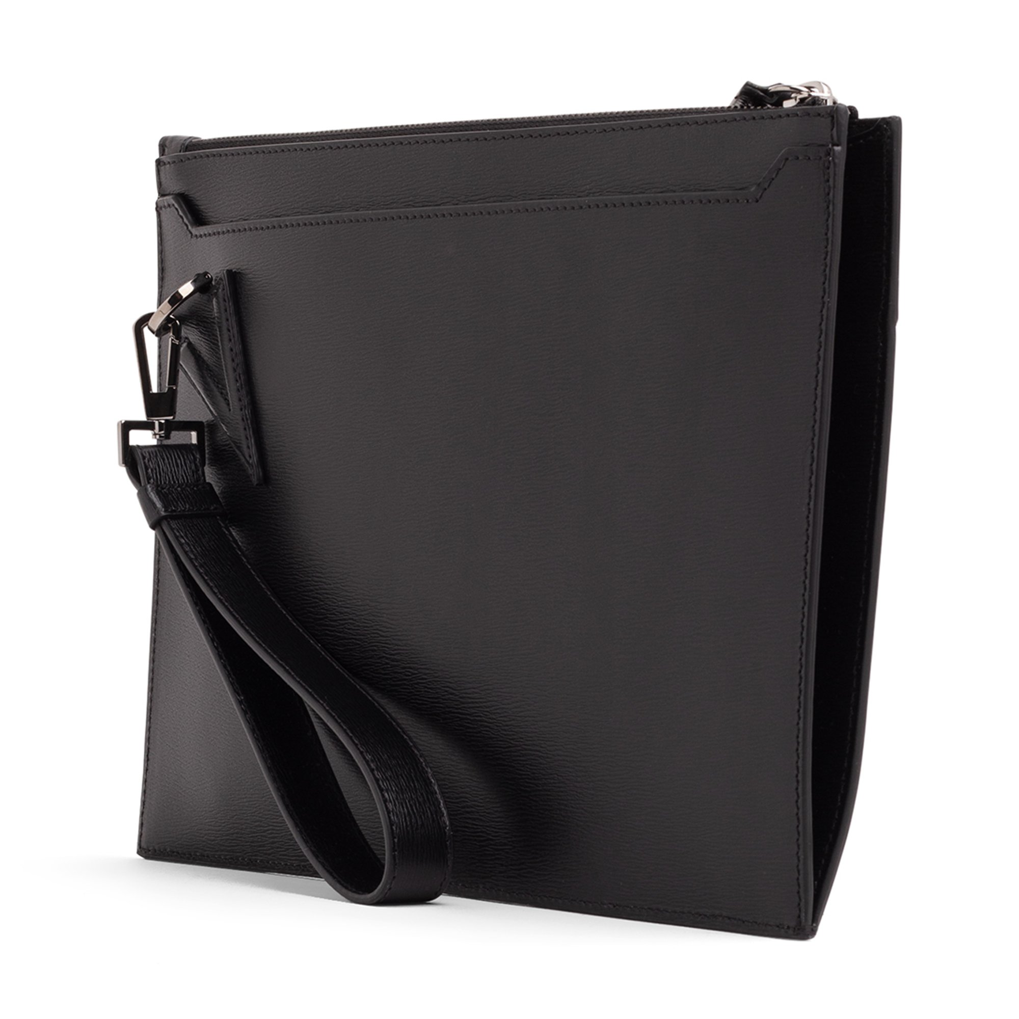 

V leather pouch, Black