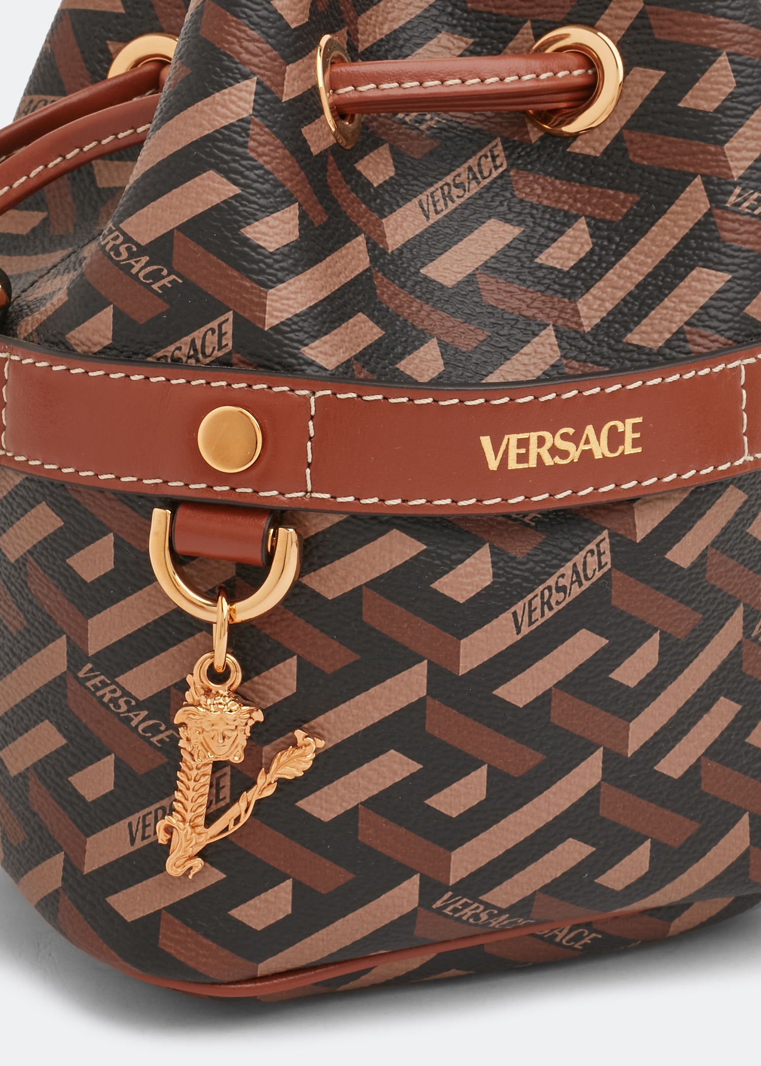

La Greca Signature mini bucket bag, Prints