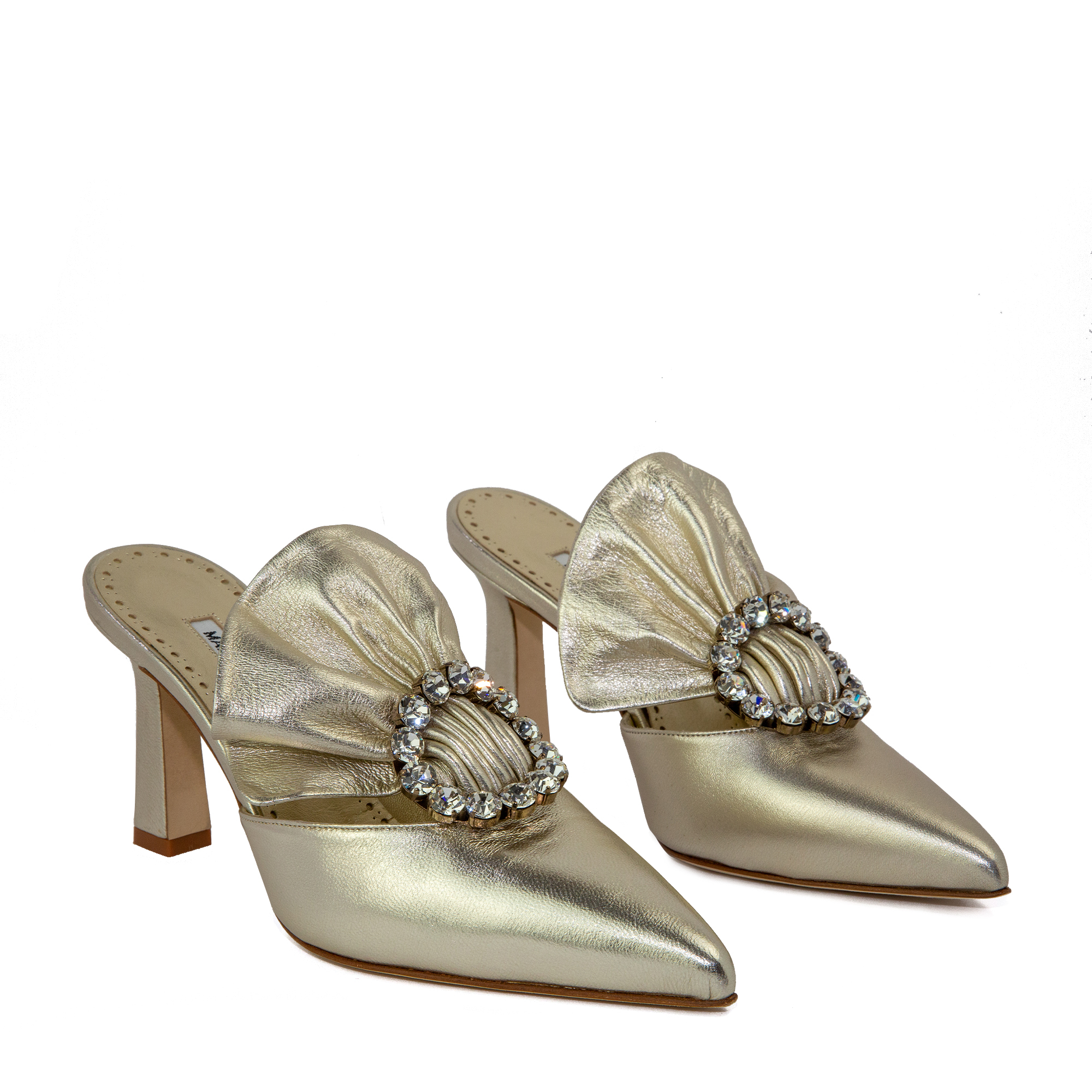 

Capitana leather mules, Gold