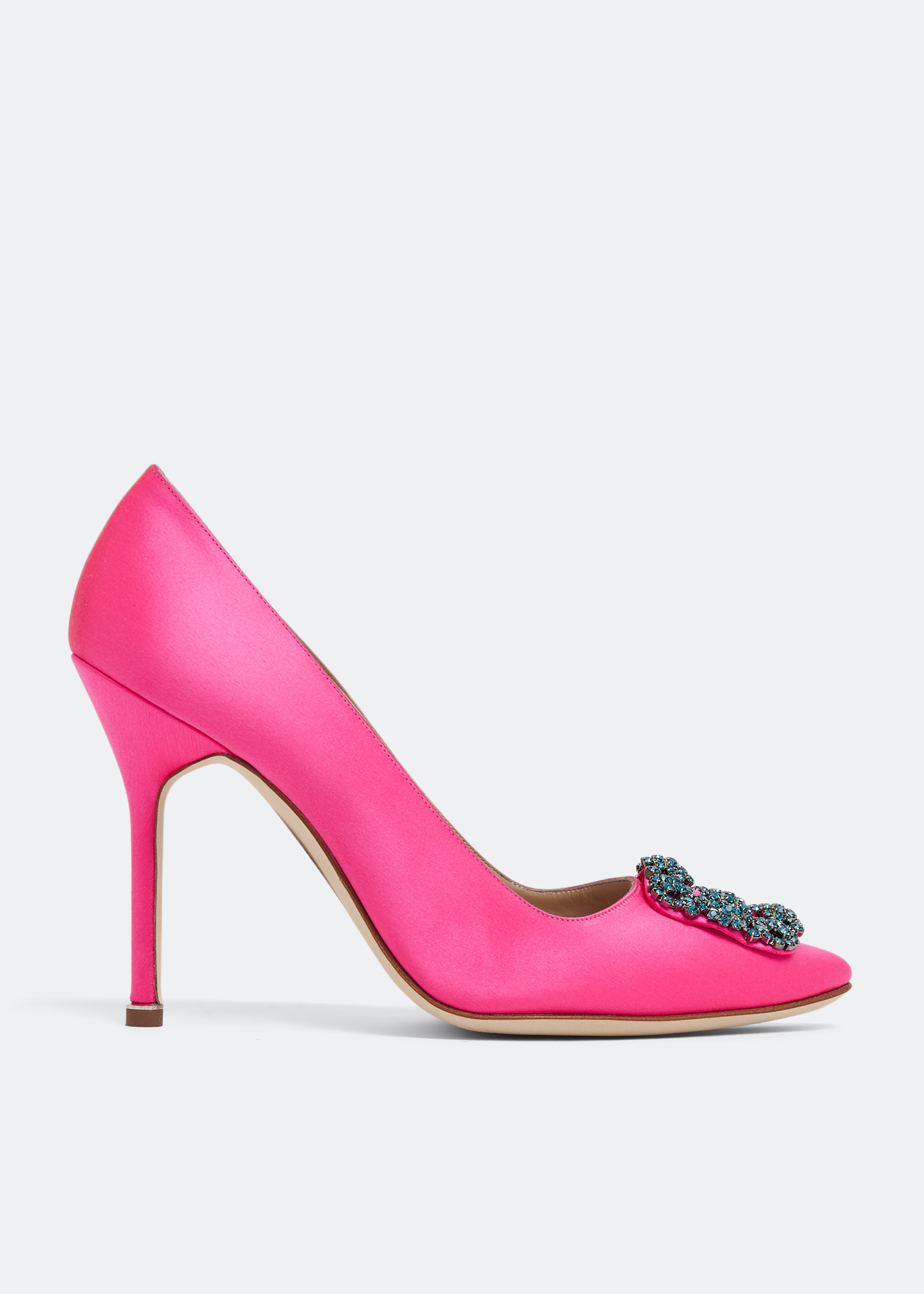 

Hangisi satin pumps, Pink