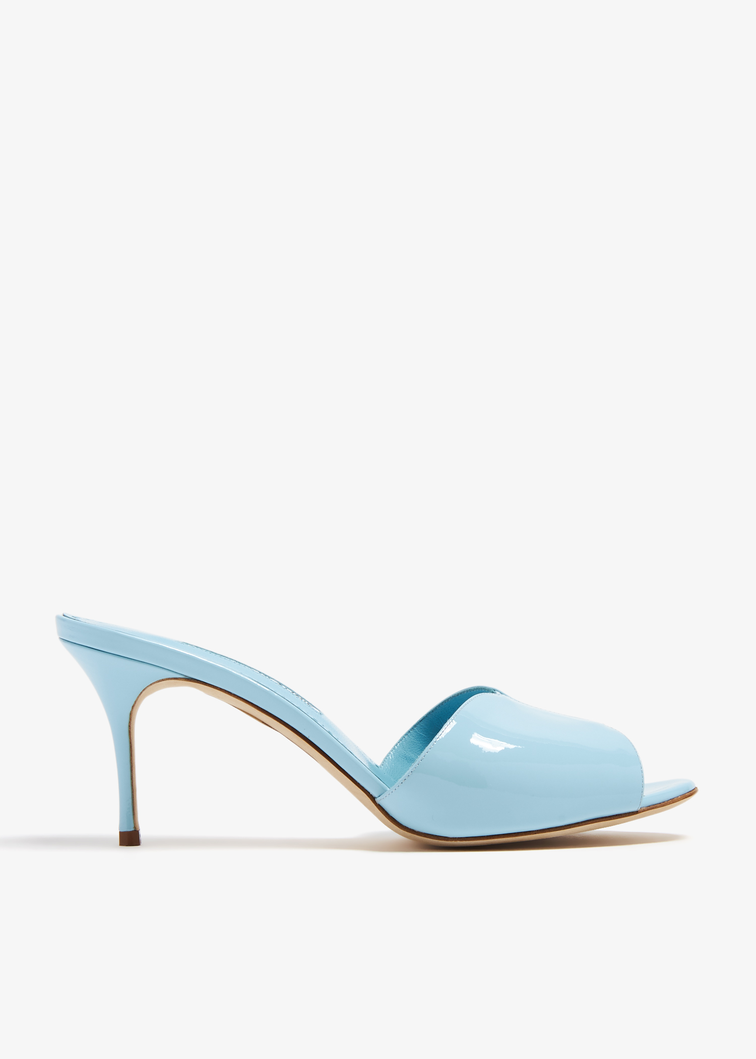 

Horamu patent mules, Blue