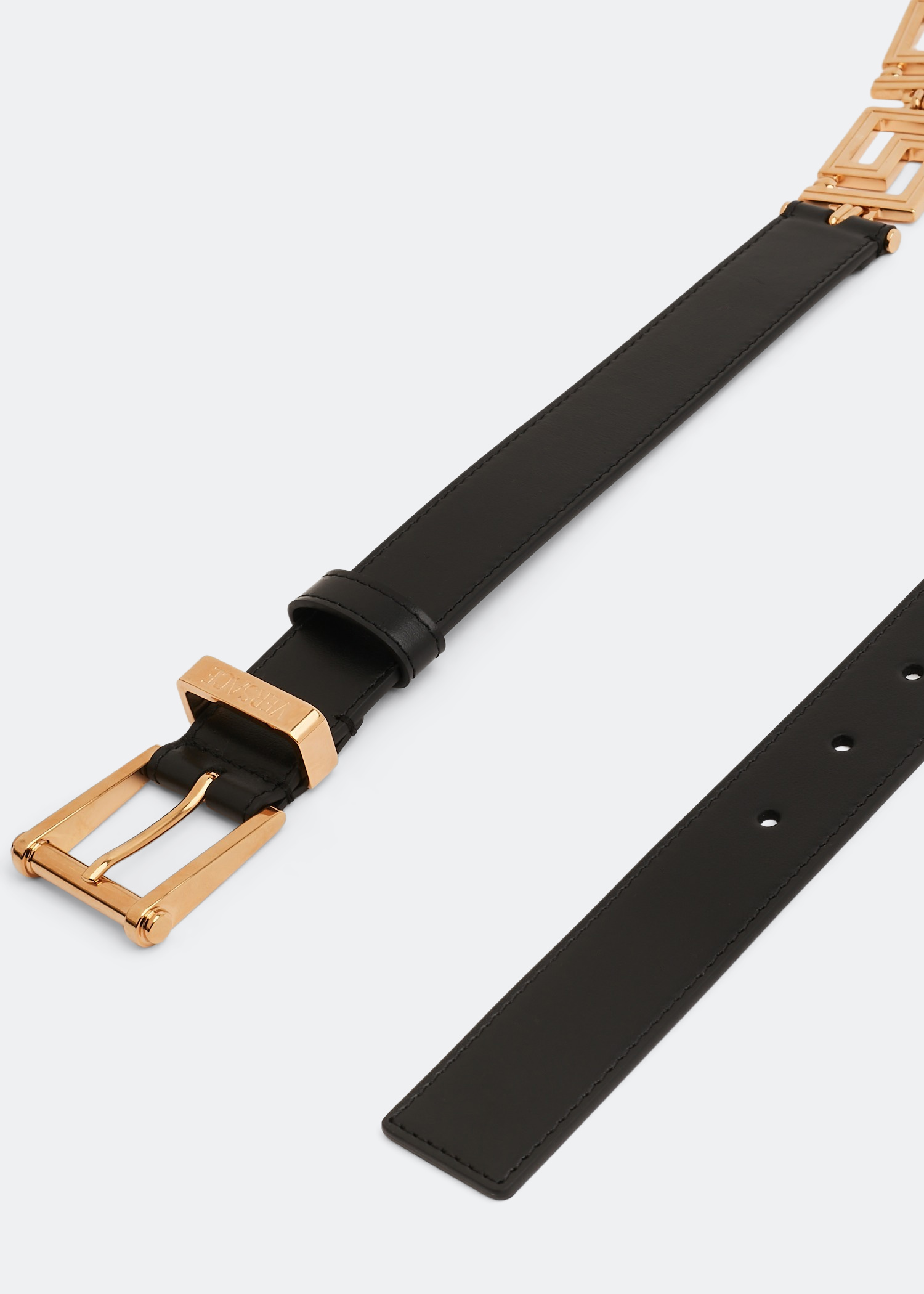 

Greca leather belt, Black