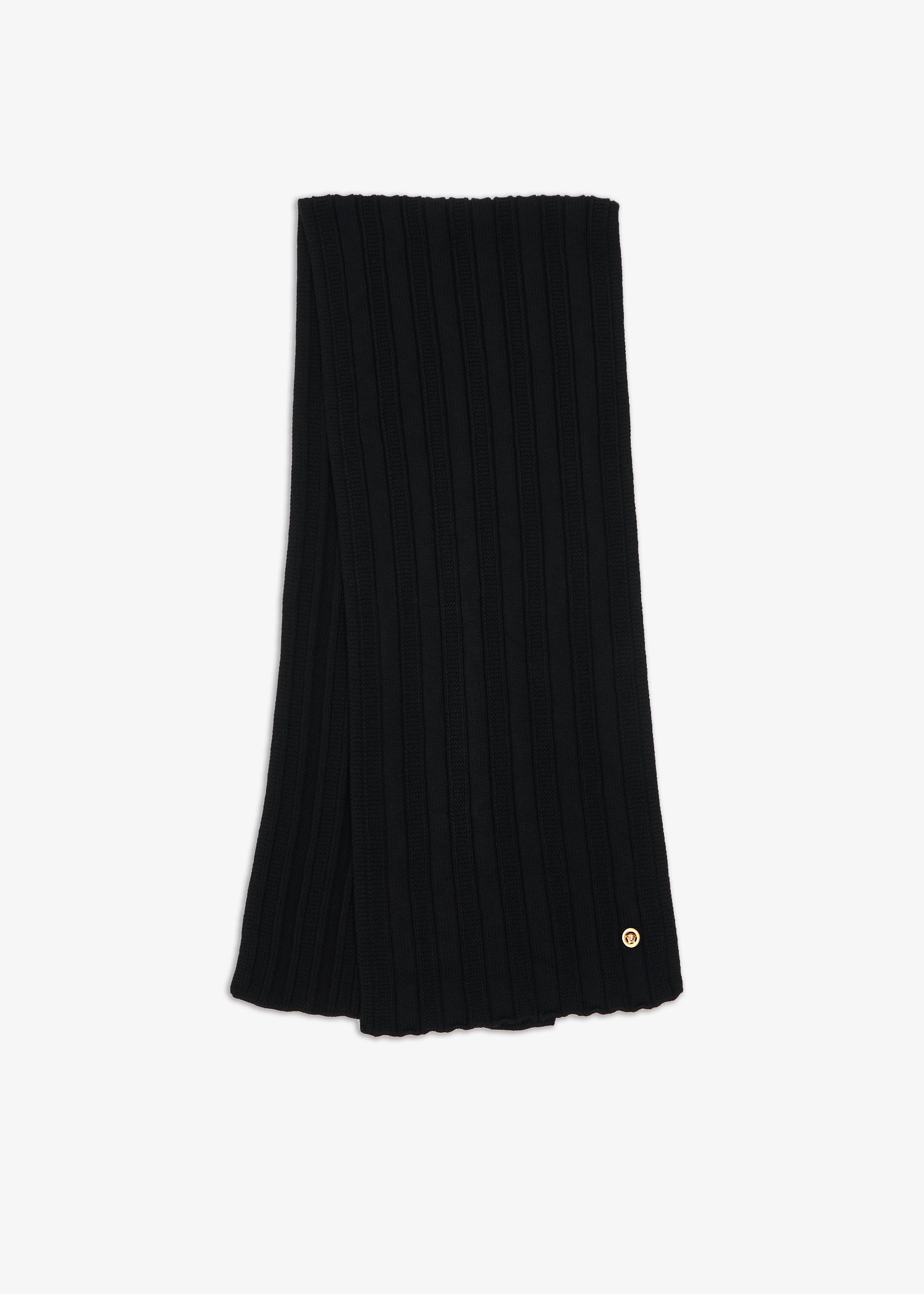 

Medusa ribbed knit scarf, Black