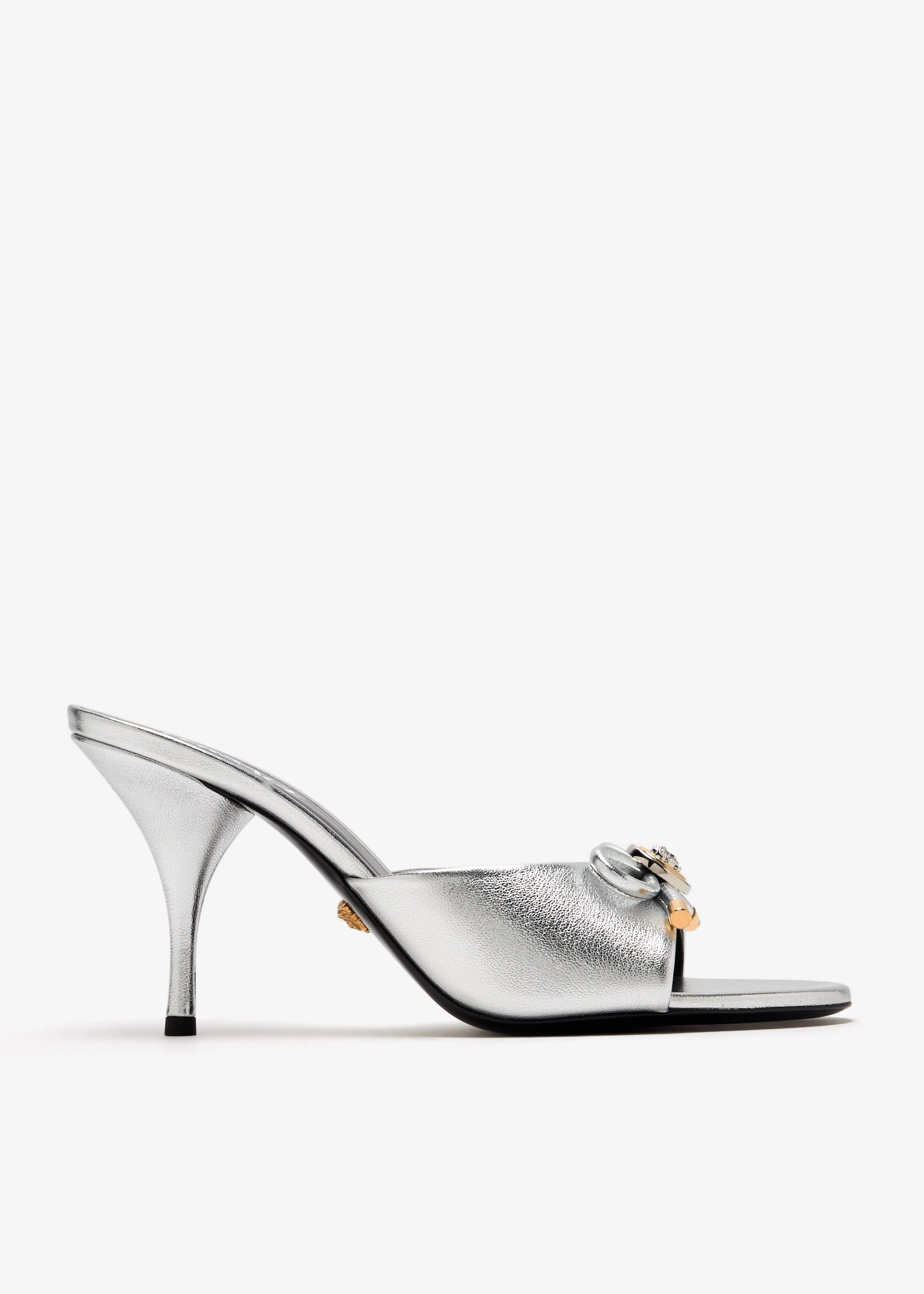 

Opera Bow mules, Silver