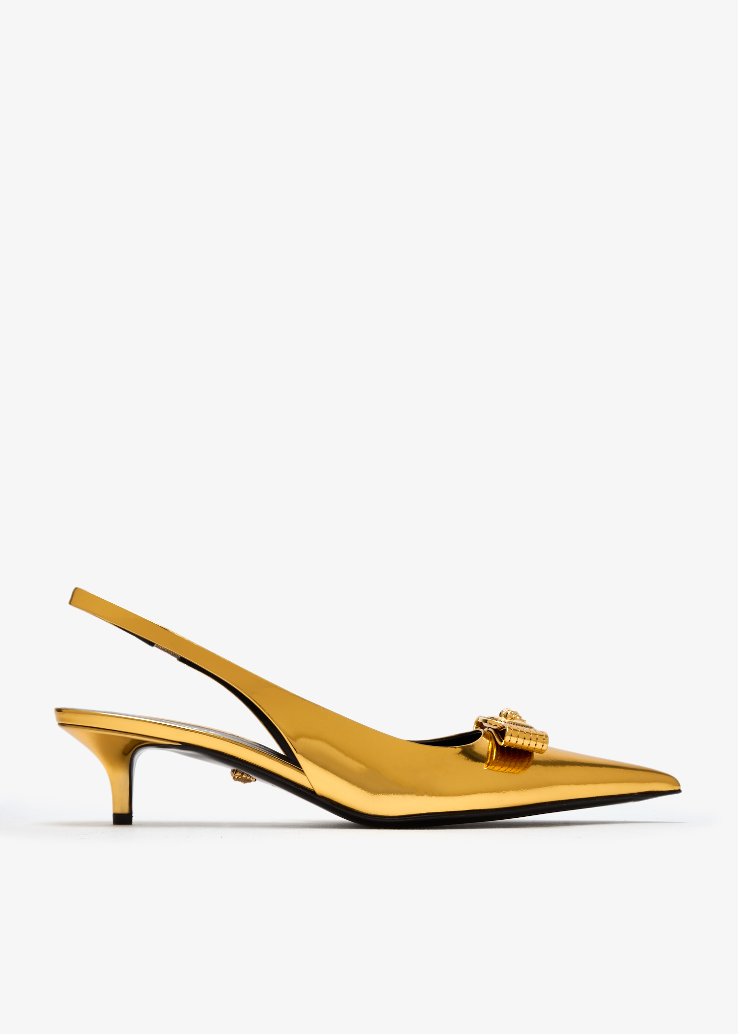 

Gianni Ribbon slingback pumps, Gold