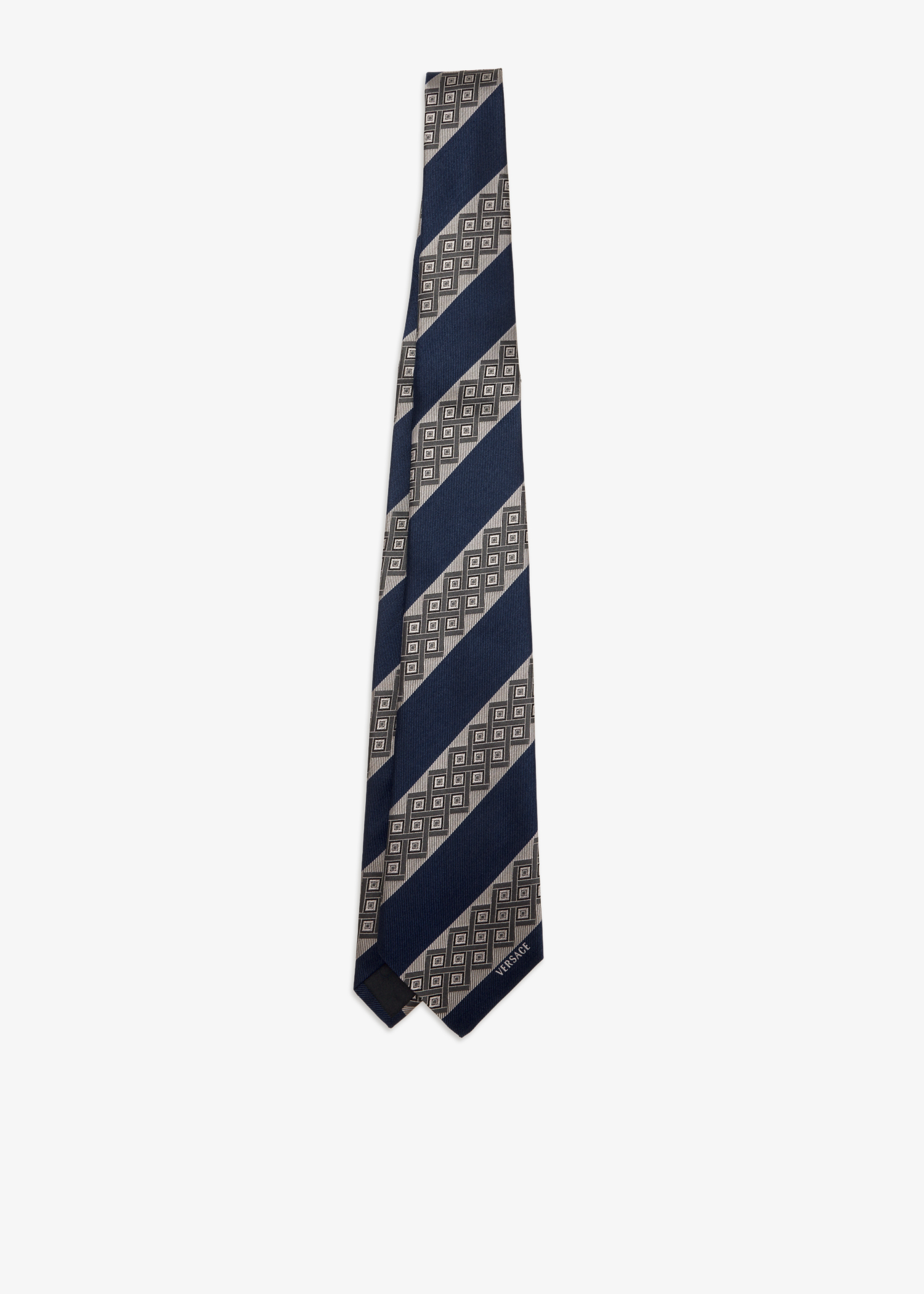 

Printed jacquard silk tie, Blue