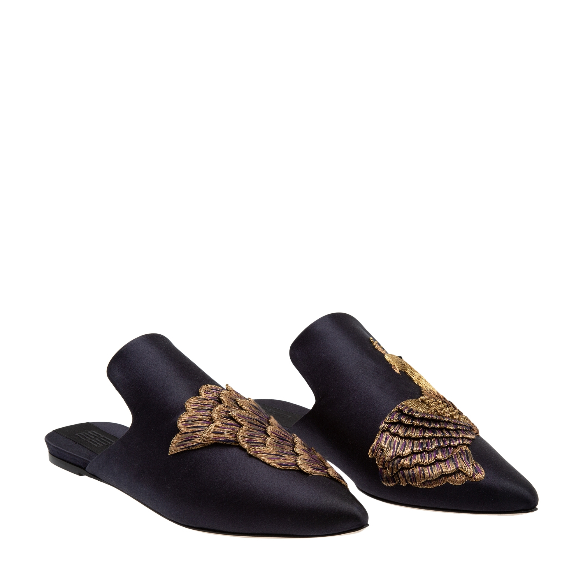

Pavone flat mules, Black