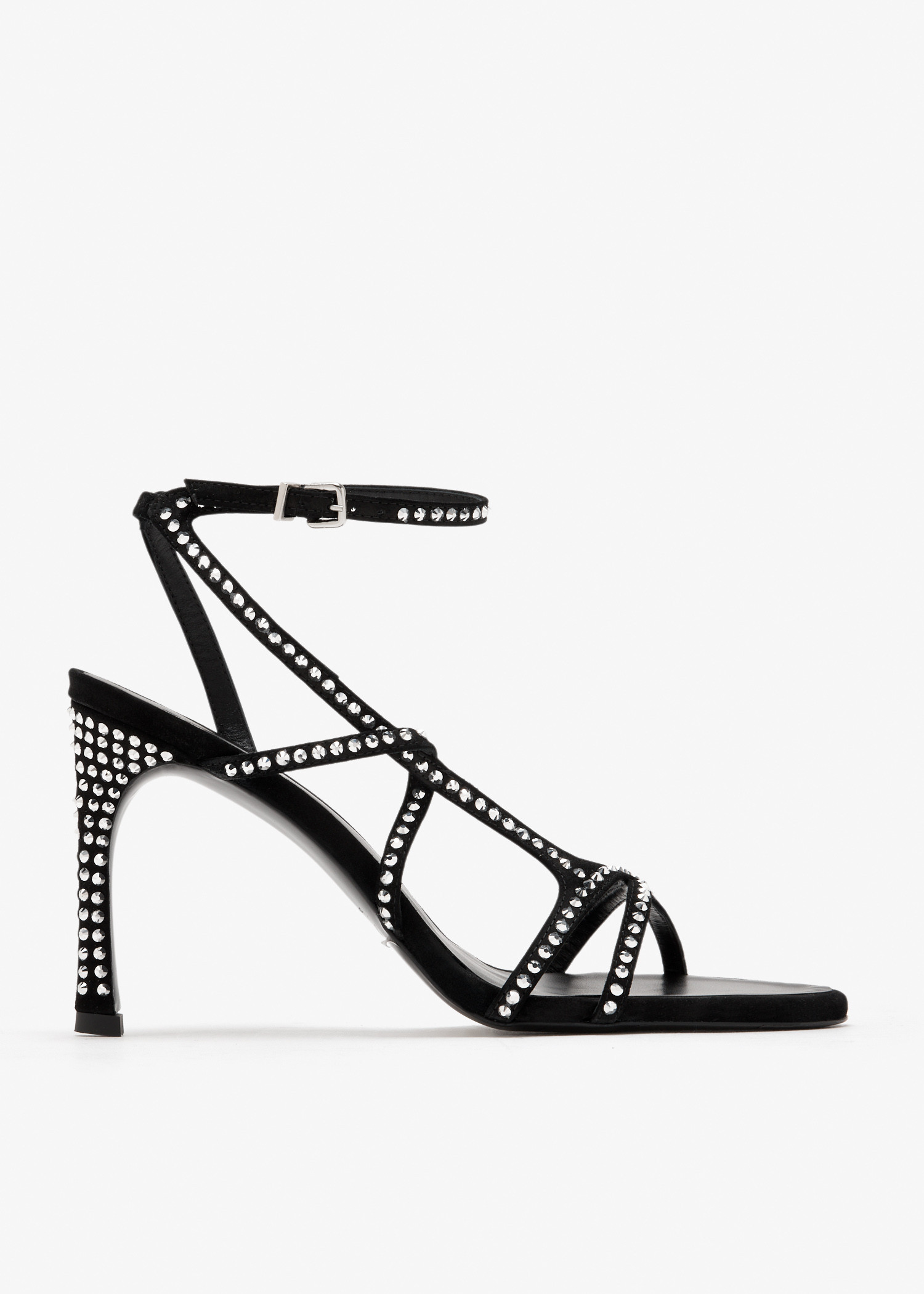 

Rhinestone sandals, Black