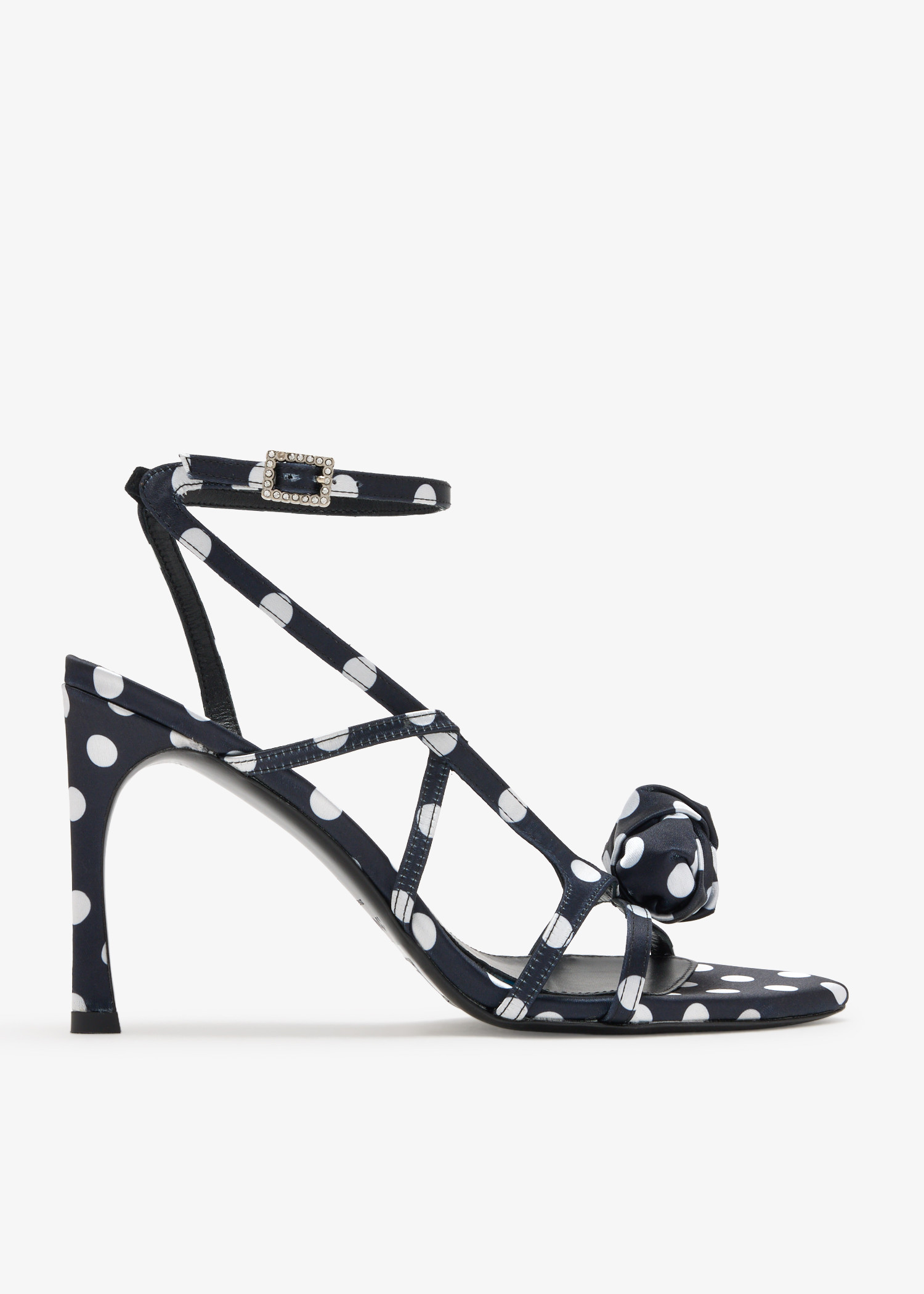 

Polka dot satin sandals, Black