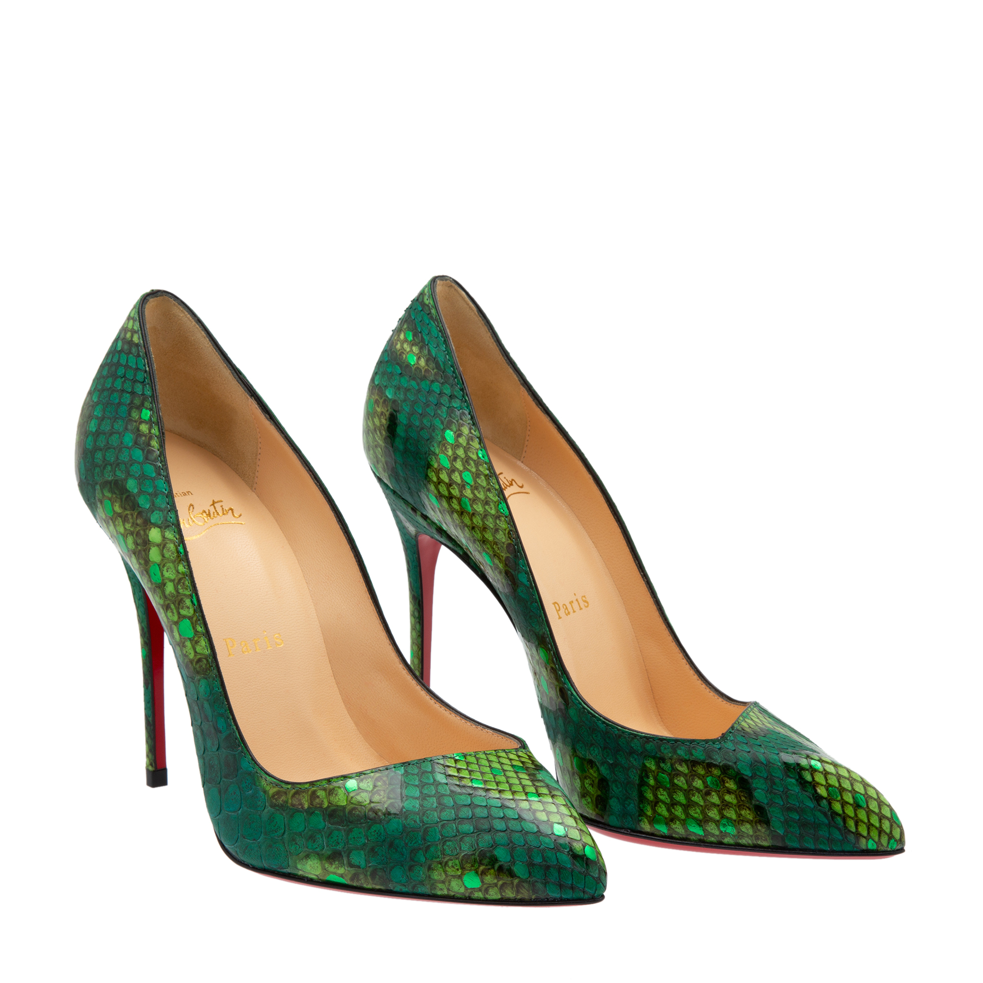 

Corneille 100 python pumps, Green