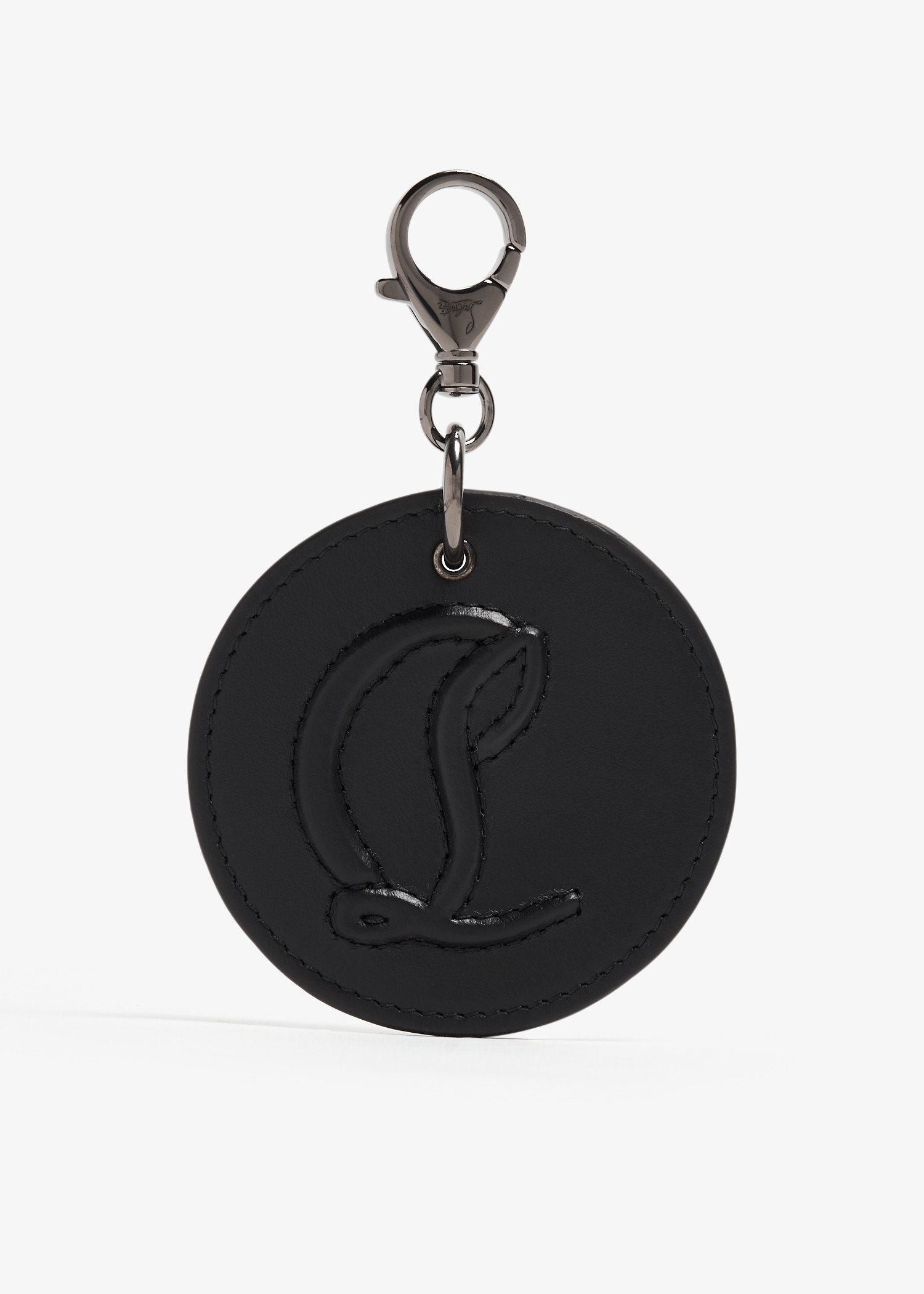 

CL logo round bag charm, Black