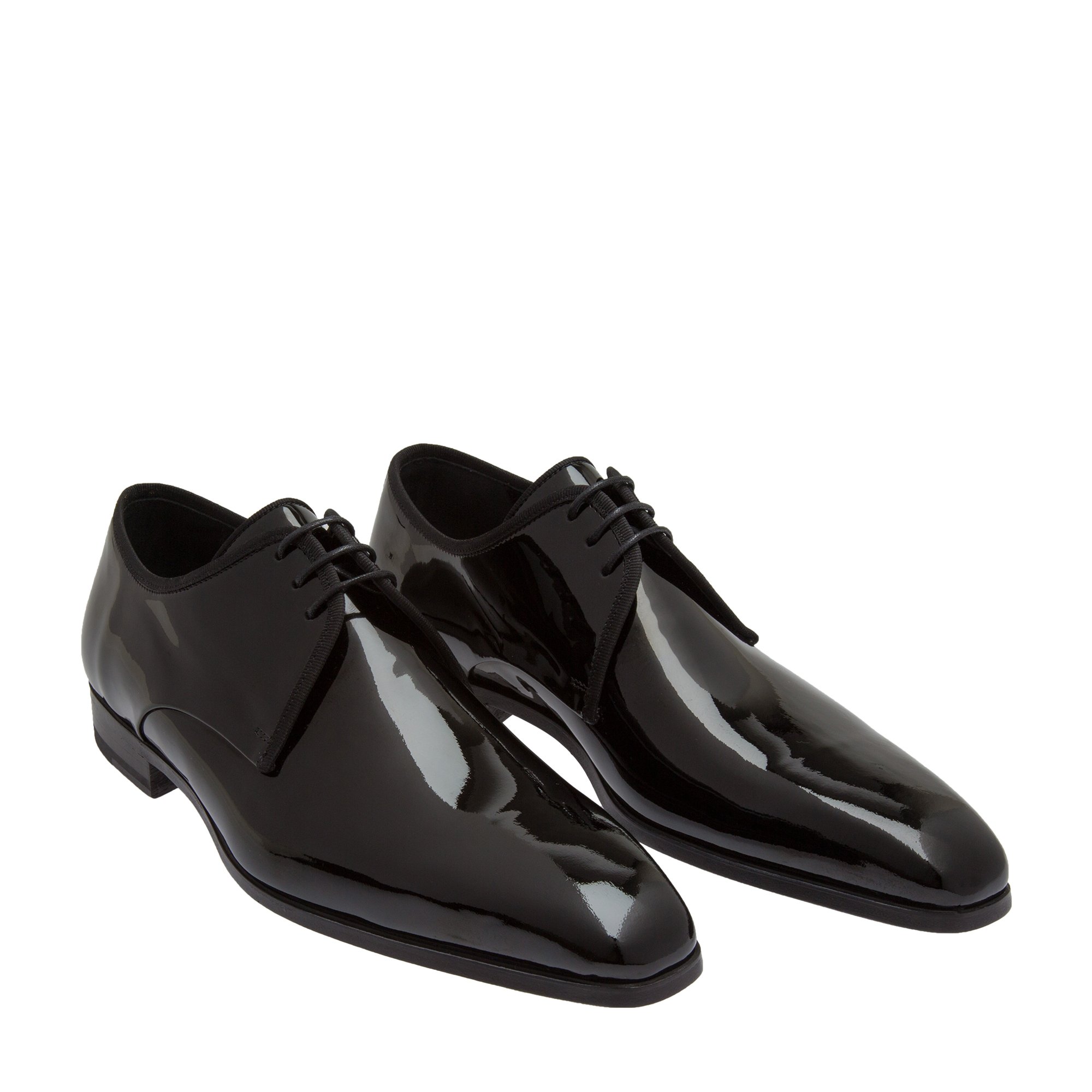 

Patent leather derby shoes, Black