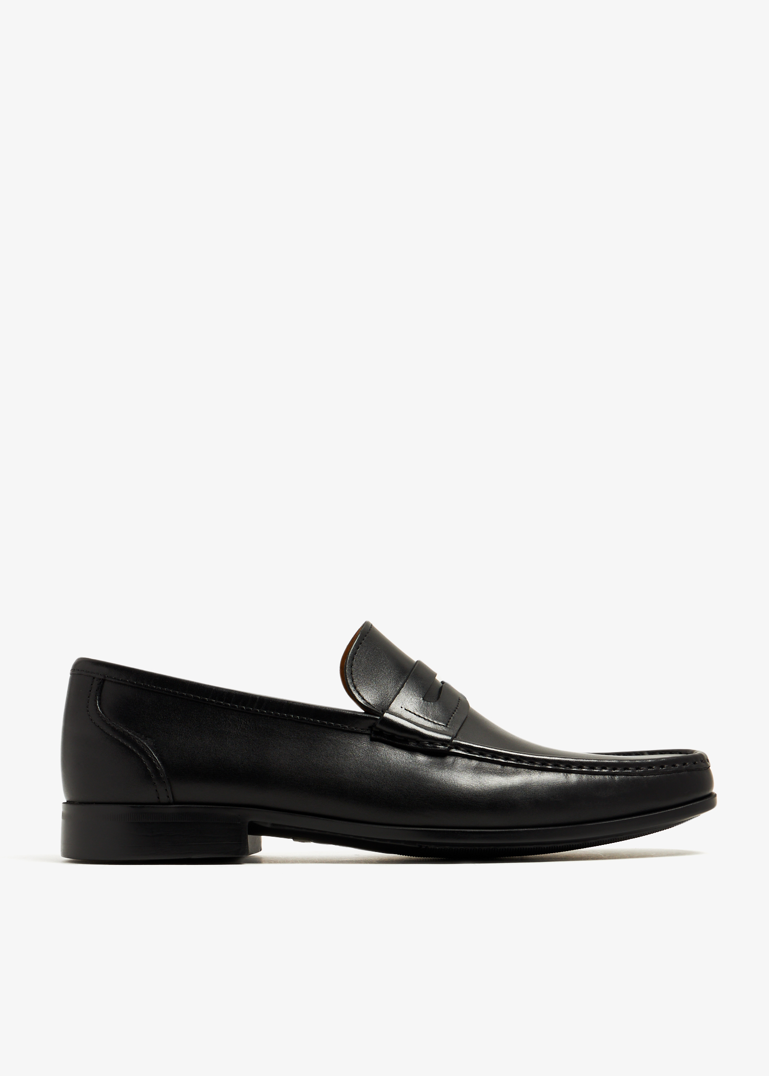 

Leather Penny Loafers, Black