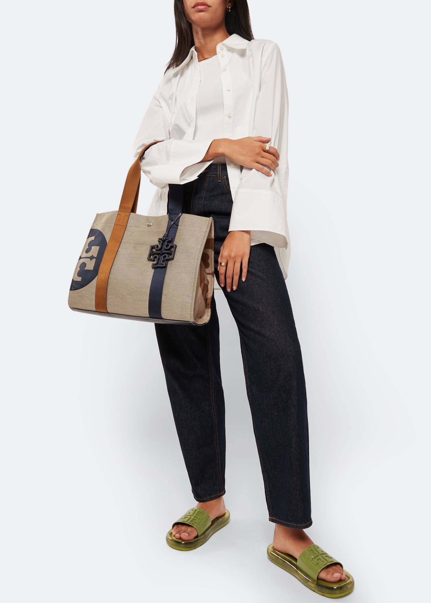 

Logo tote bag, Beige