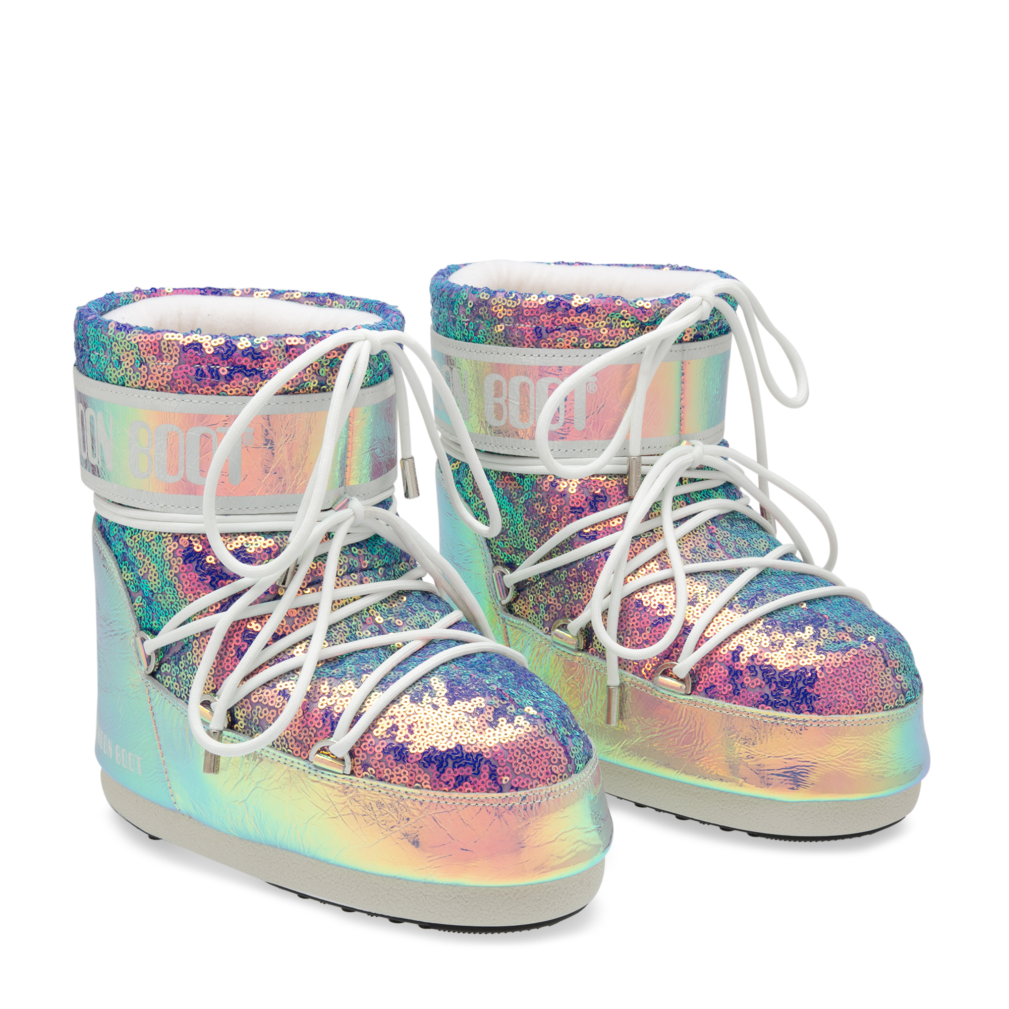 

Sequined snow boots, Multi-coloured