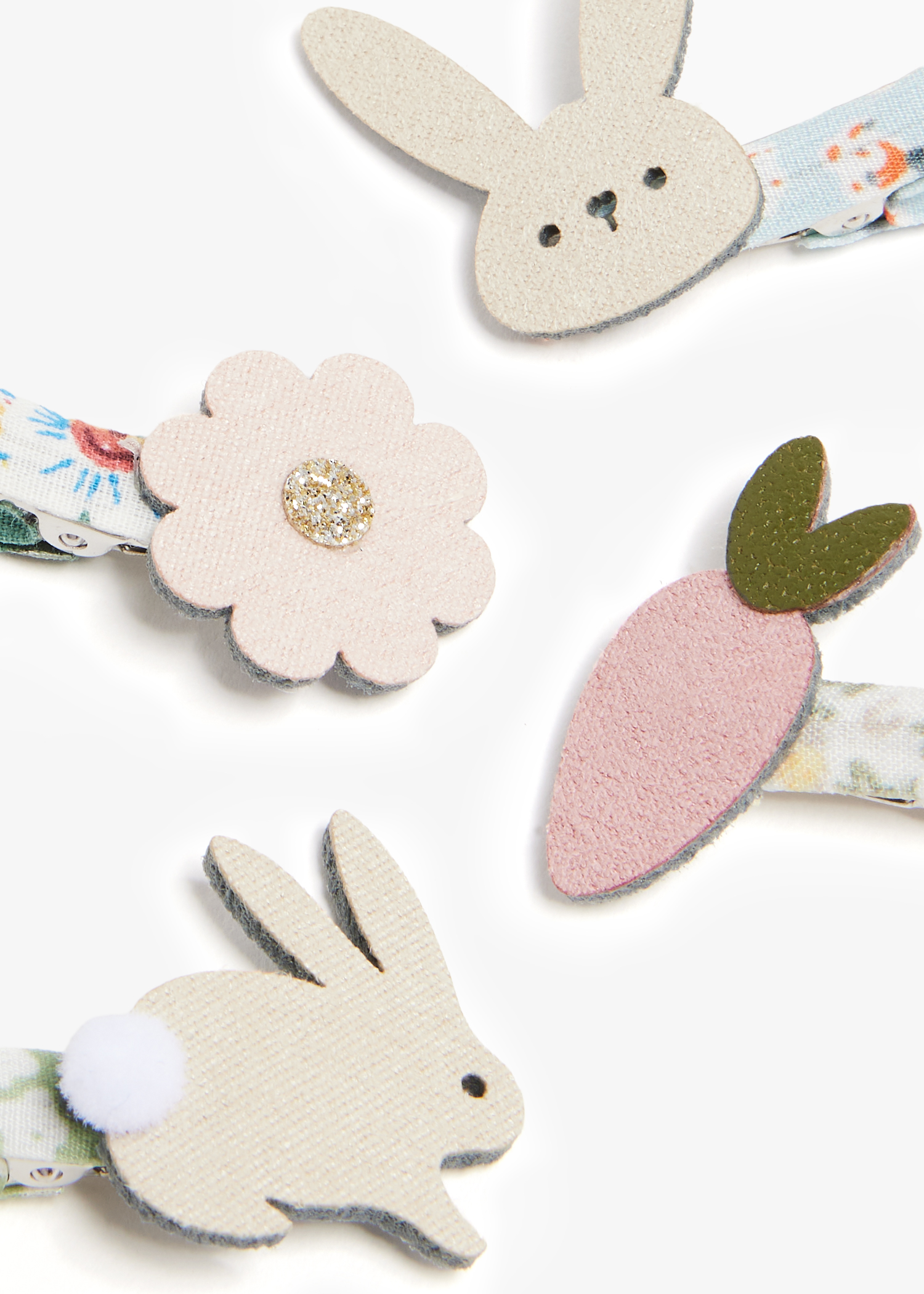 

Bunny and flower mini clips, Multicolored