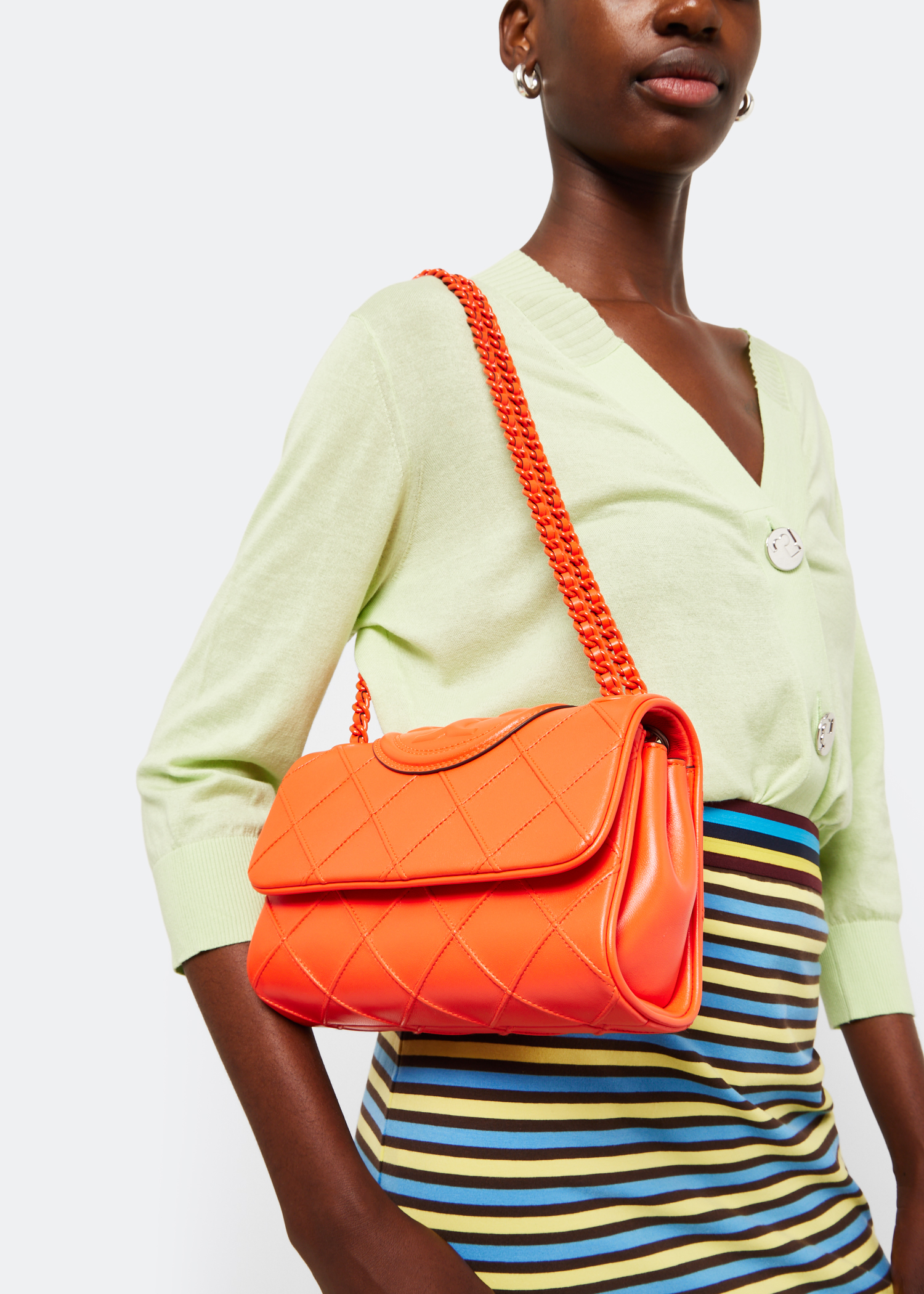 

Fleming small convertible shoulder bag, Orange