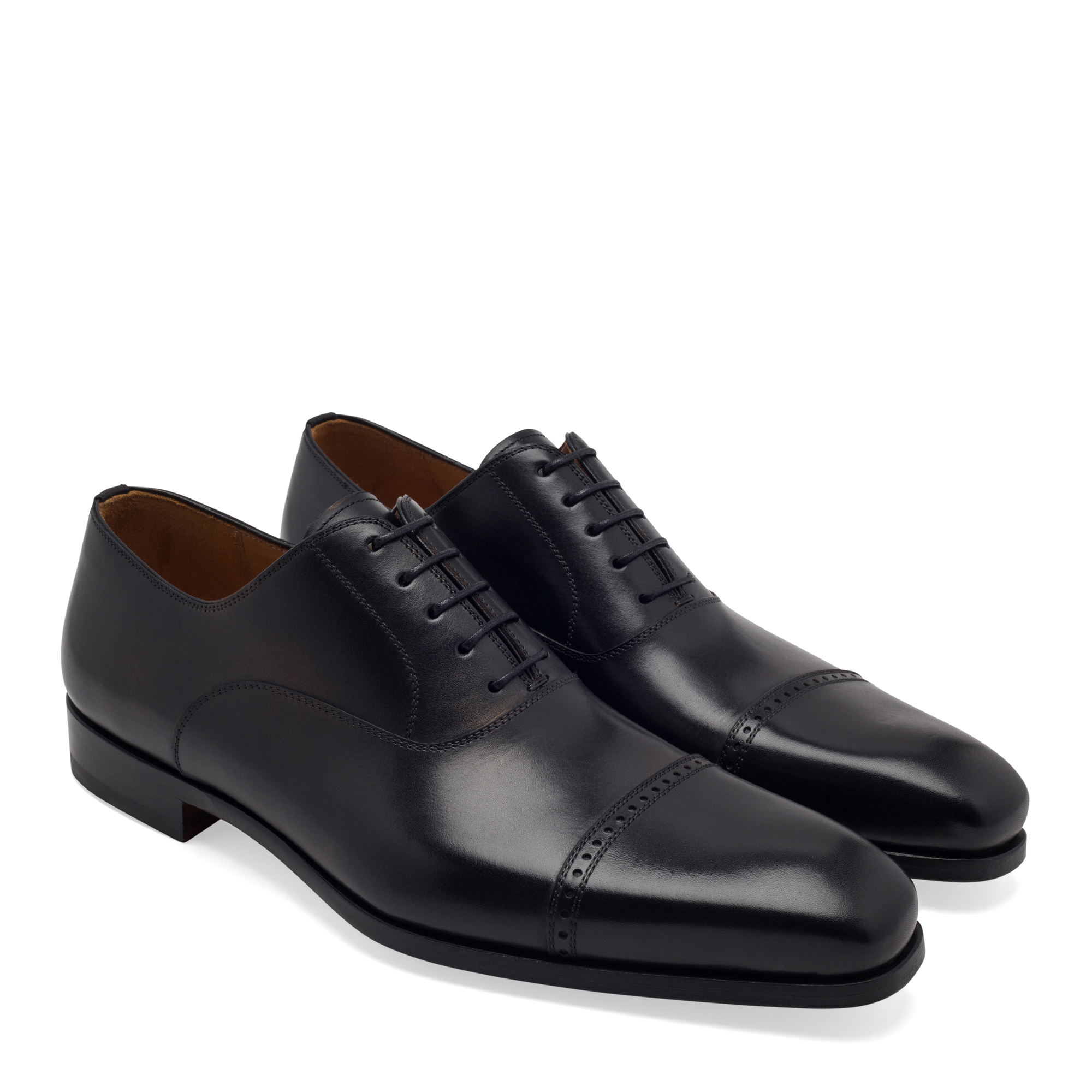 

Leather Oxford lace-up shoes, Black