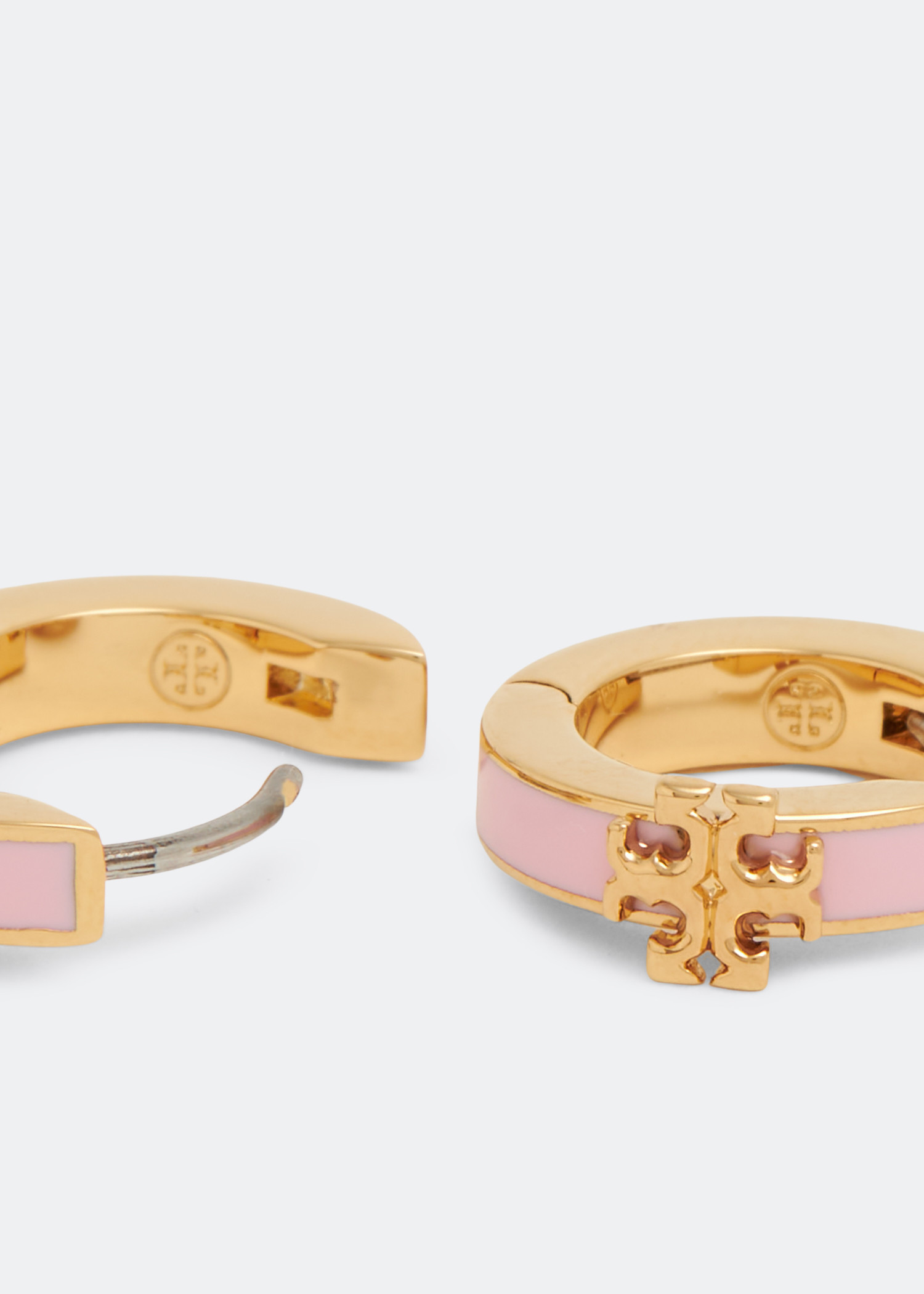 

Kira enamel huggie earrings, Pink