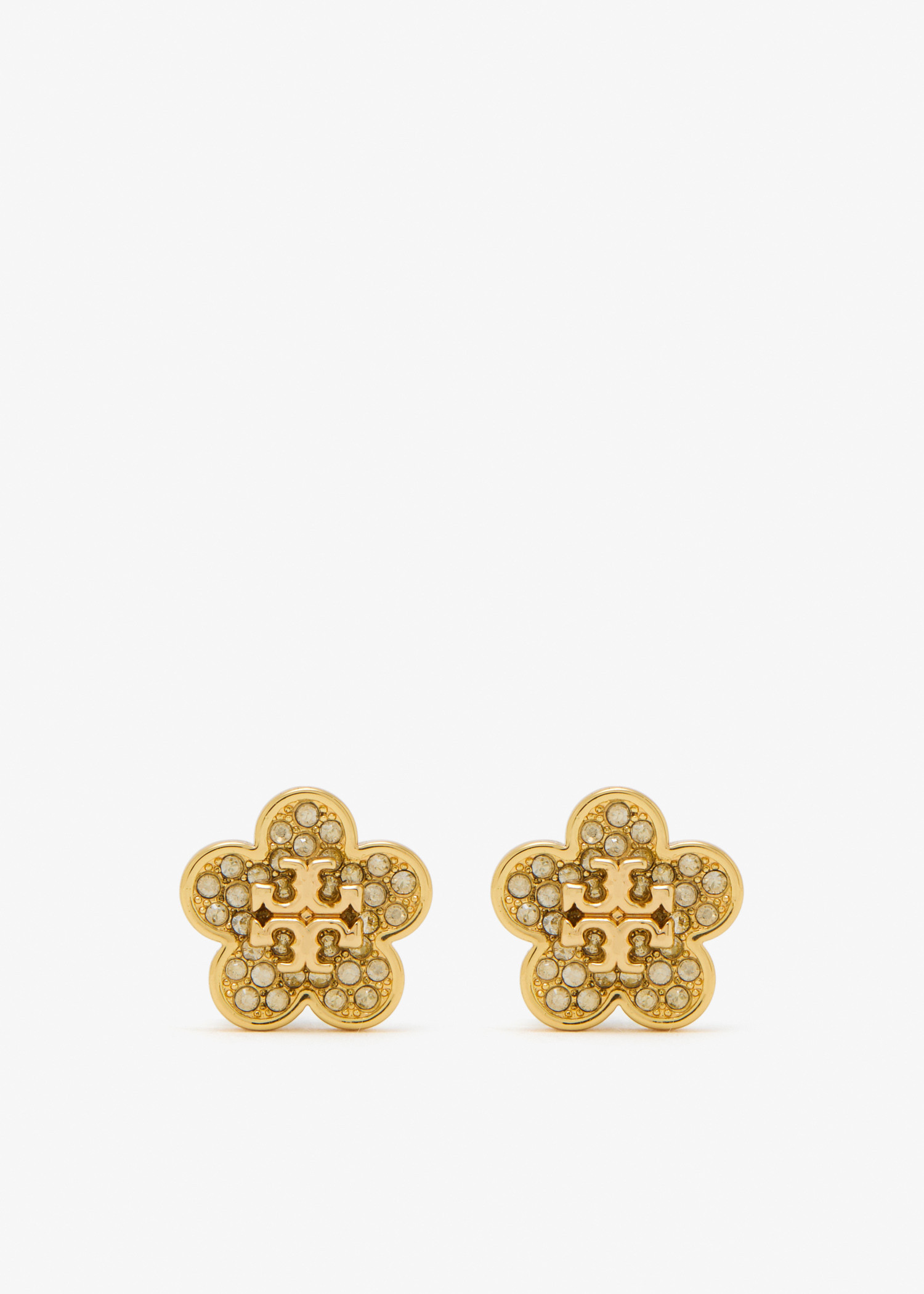 

Forget Me Not pavé stud earrings, Gold