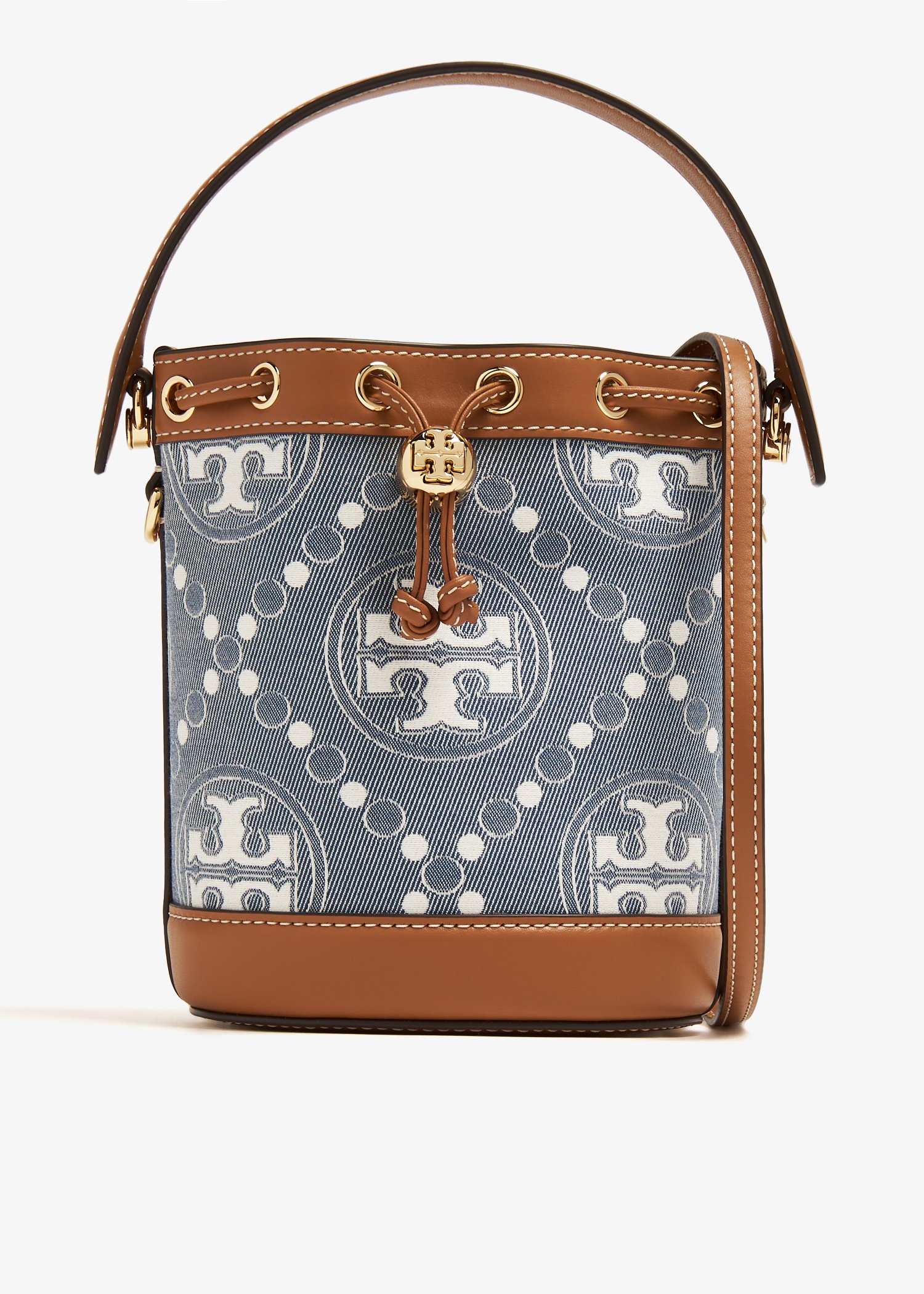 

T Monogram mini bucket bag, Blue