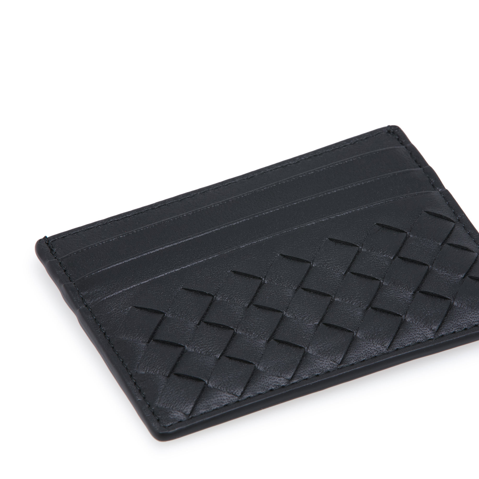 

Intrecciato card holder, Black