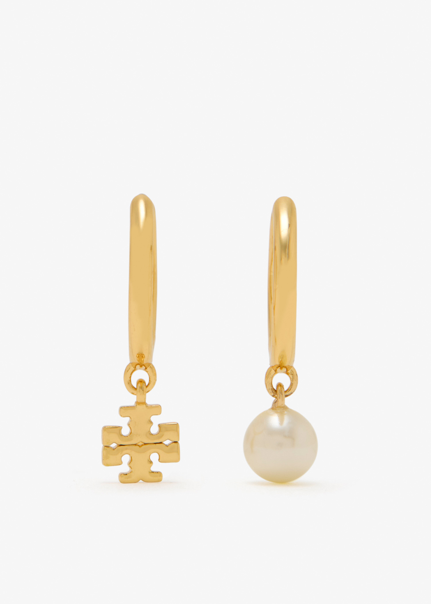 

Kira mismatched pearl huggie earrings, Gold