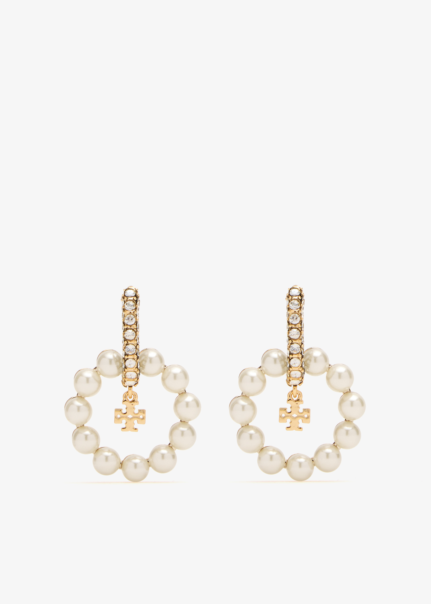 

Moondance pearl hoop earrings, Gold
