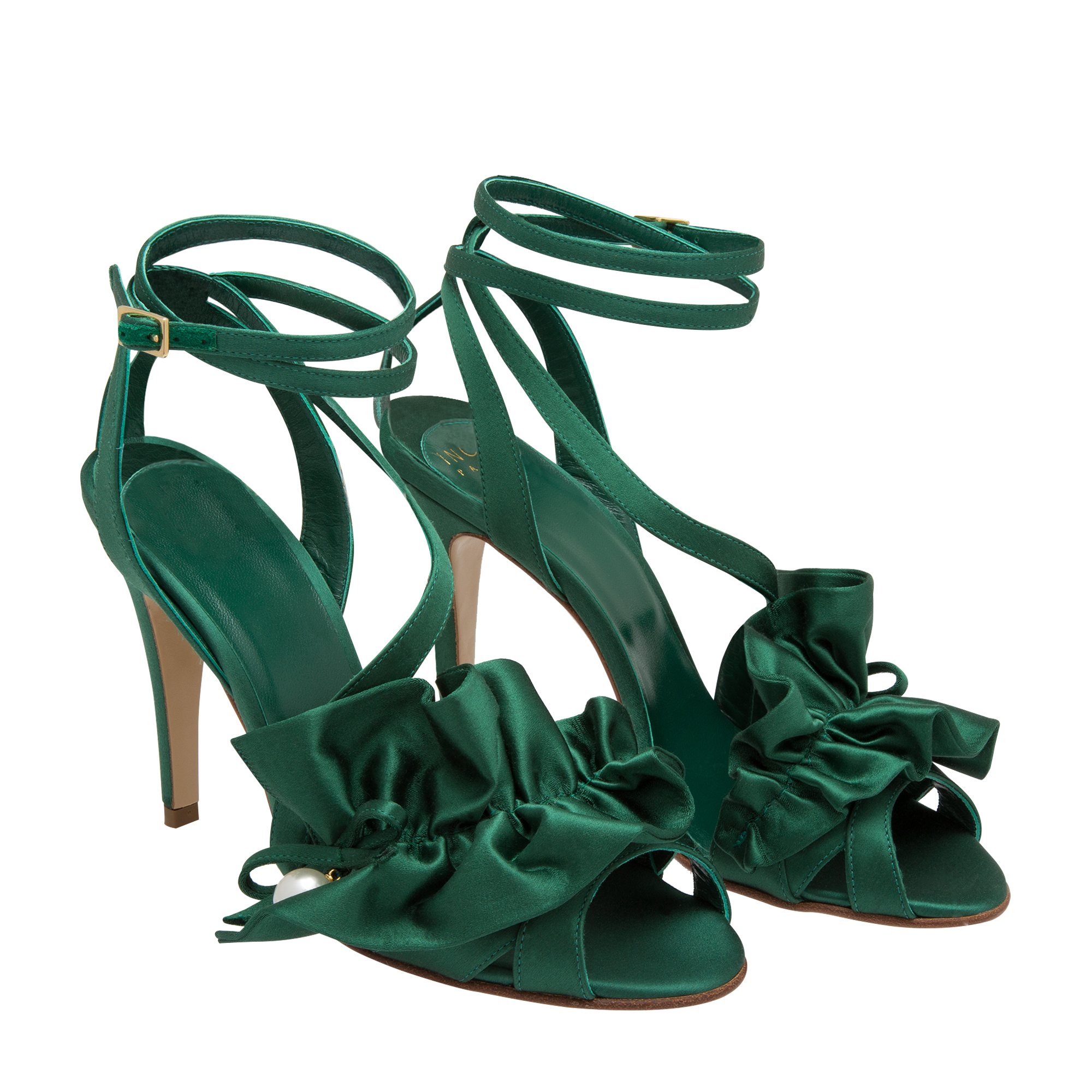 

Satin sandals, Green