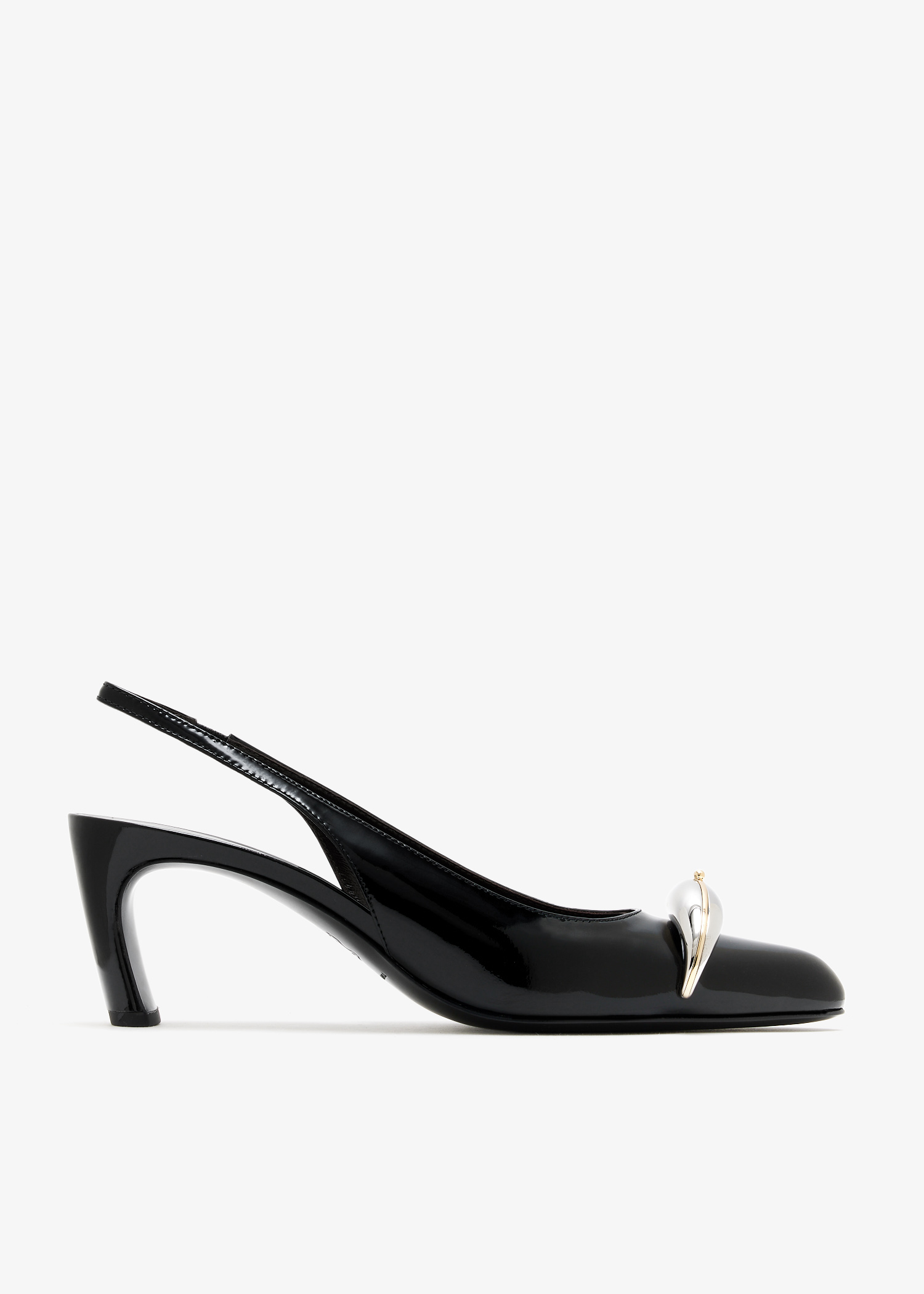 

Pierced slingback pumps, Black
