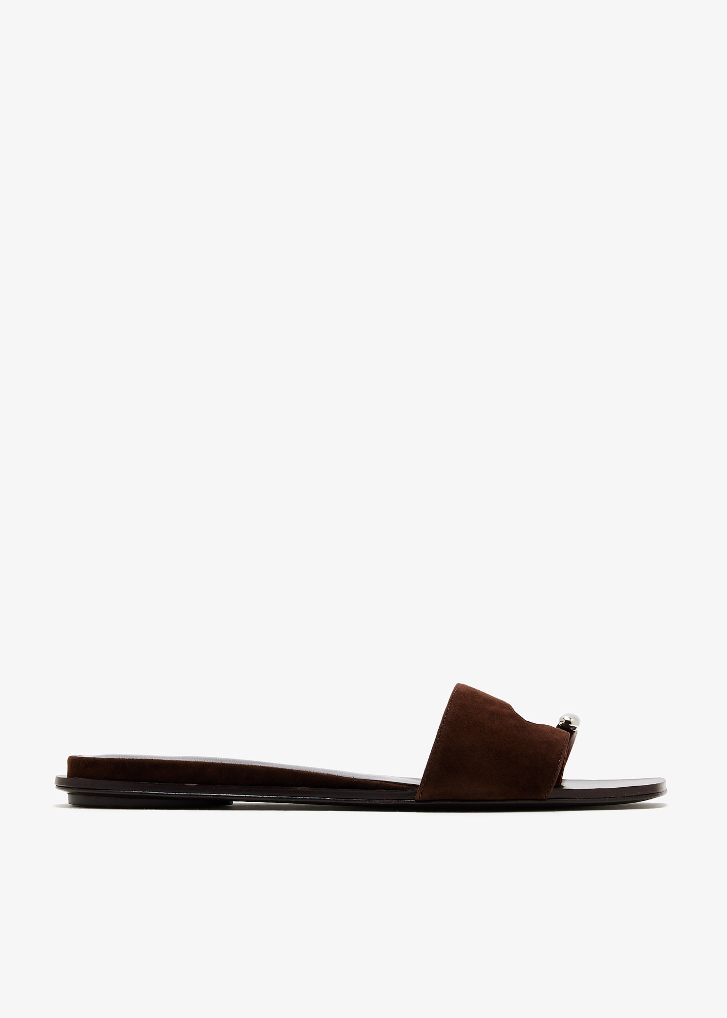 

Pierced slide sandals, Brown