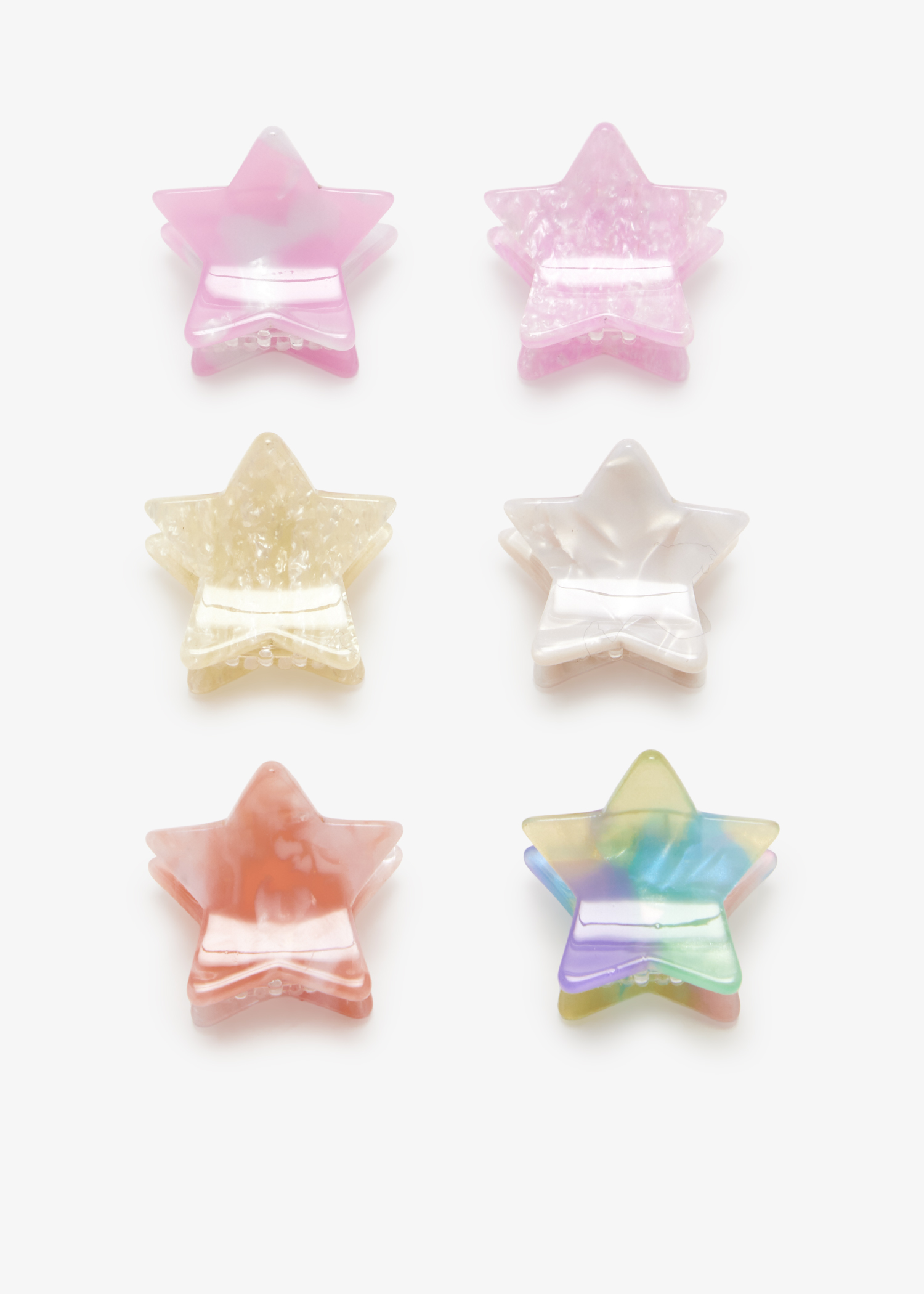 

Star mini claw clips, Multicolored