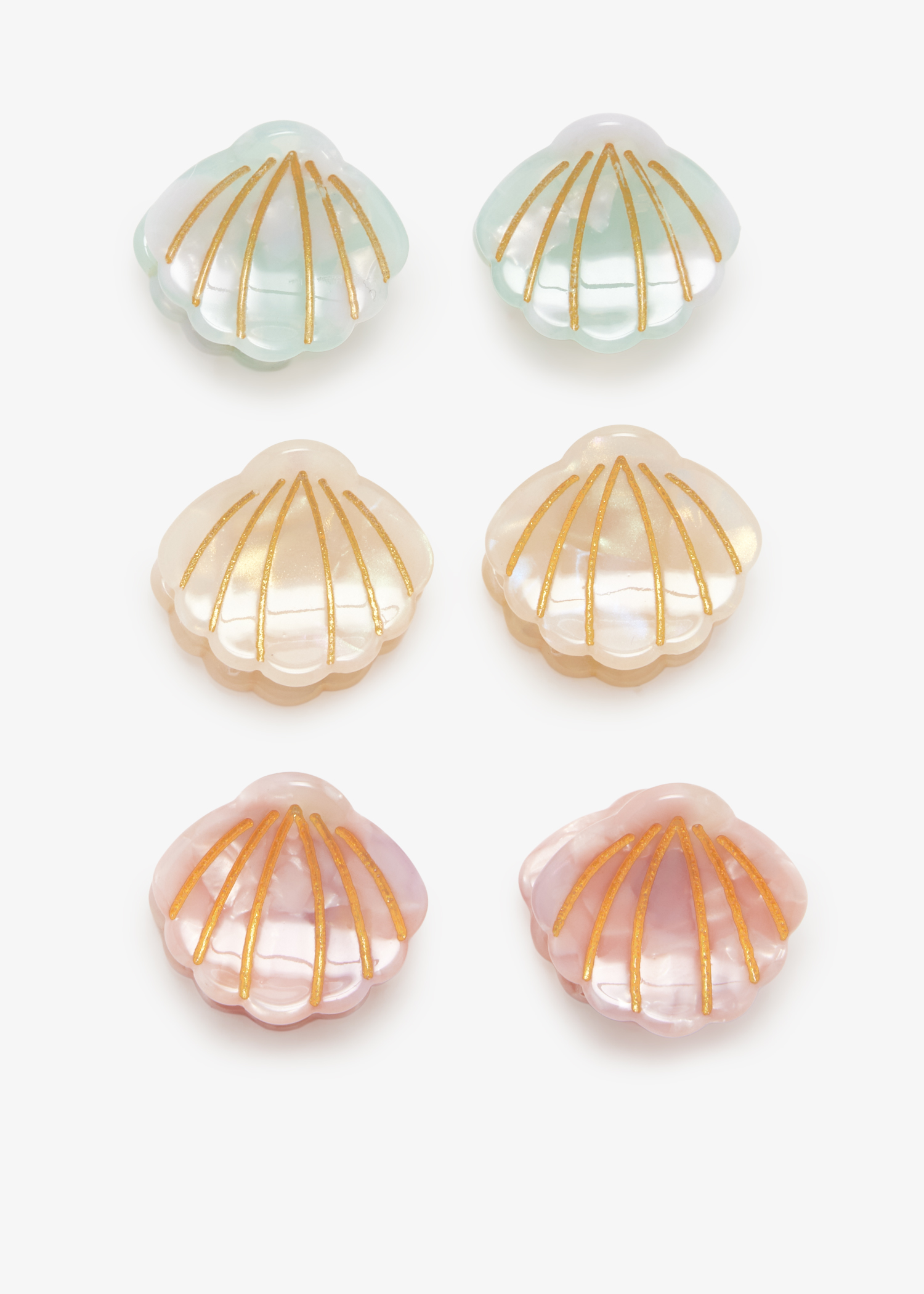 

Mini Shell claw clips, Multicolored