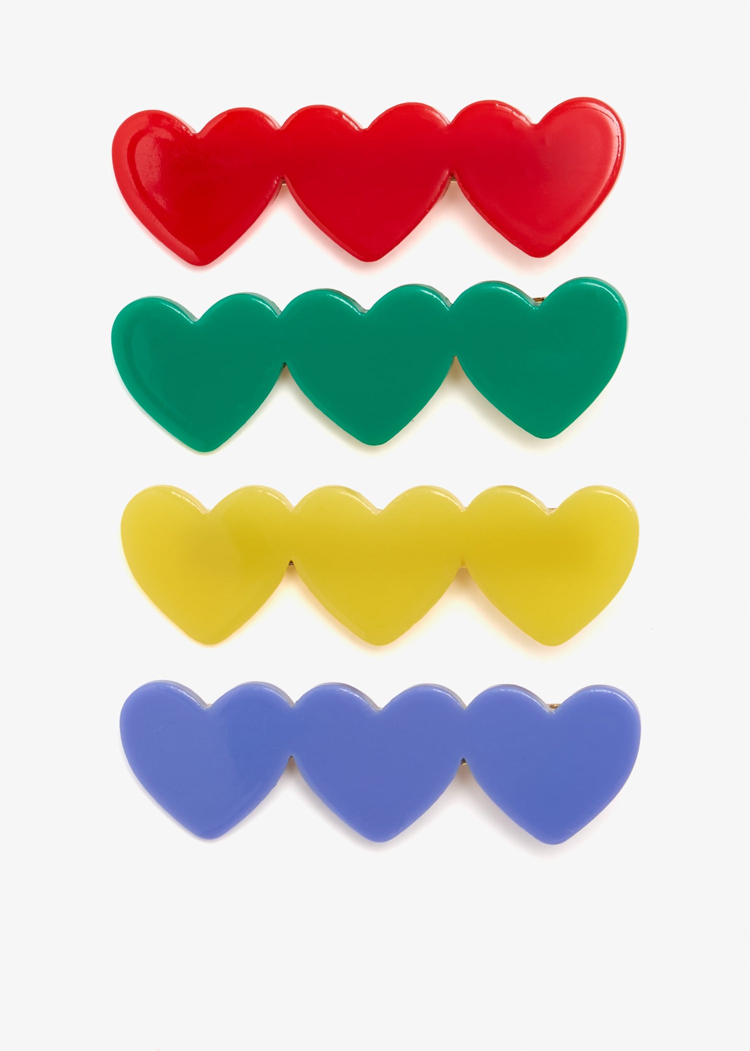 

Heart clips, Multicolored