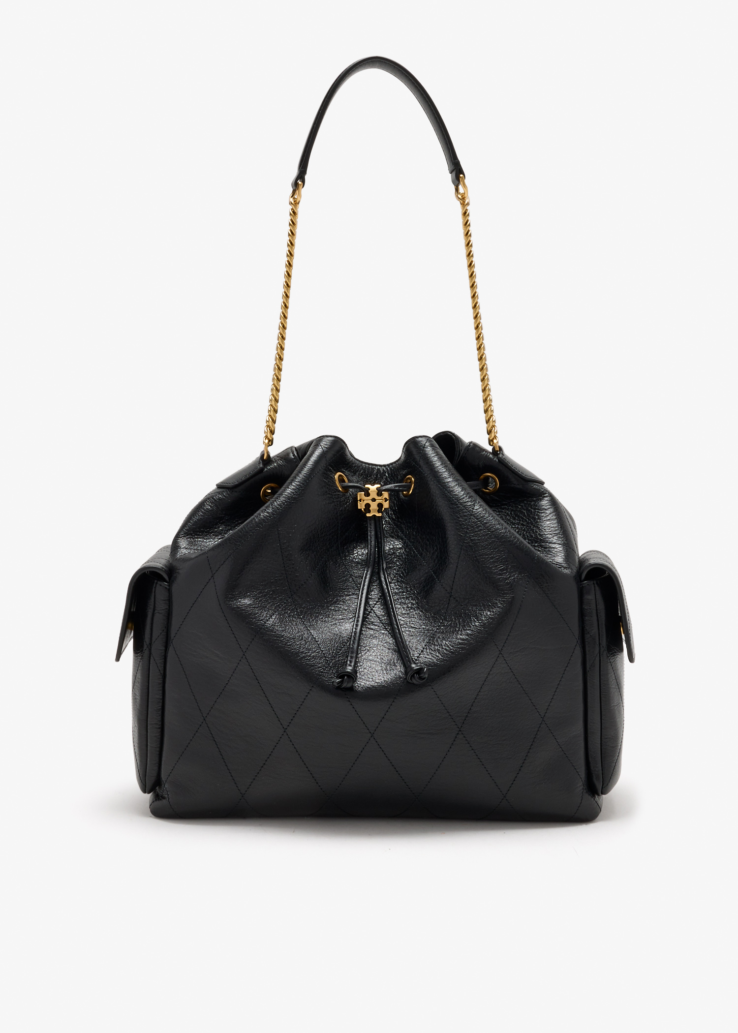 

Charlie large drawstring bucket bag, Black